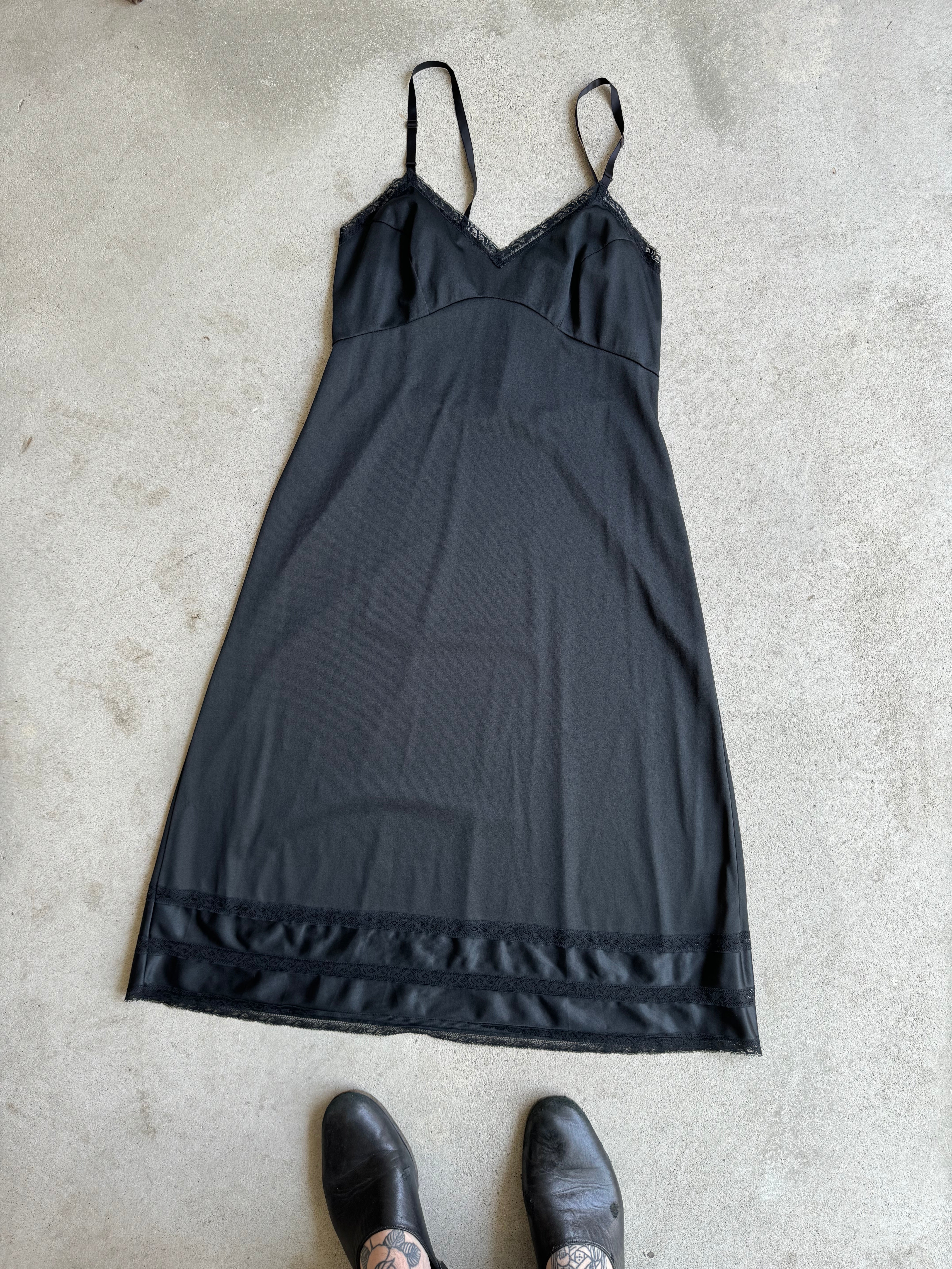 1980s Black Midi Slip (M)