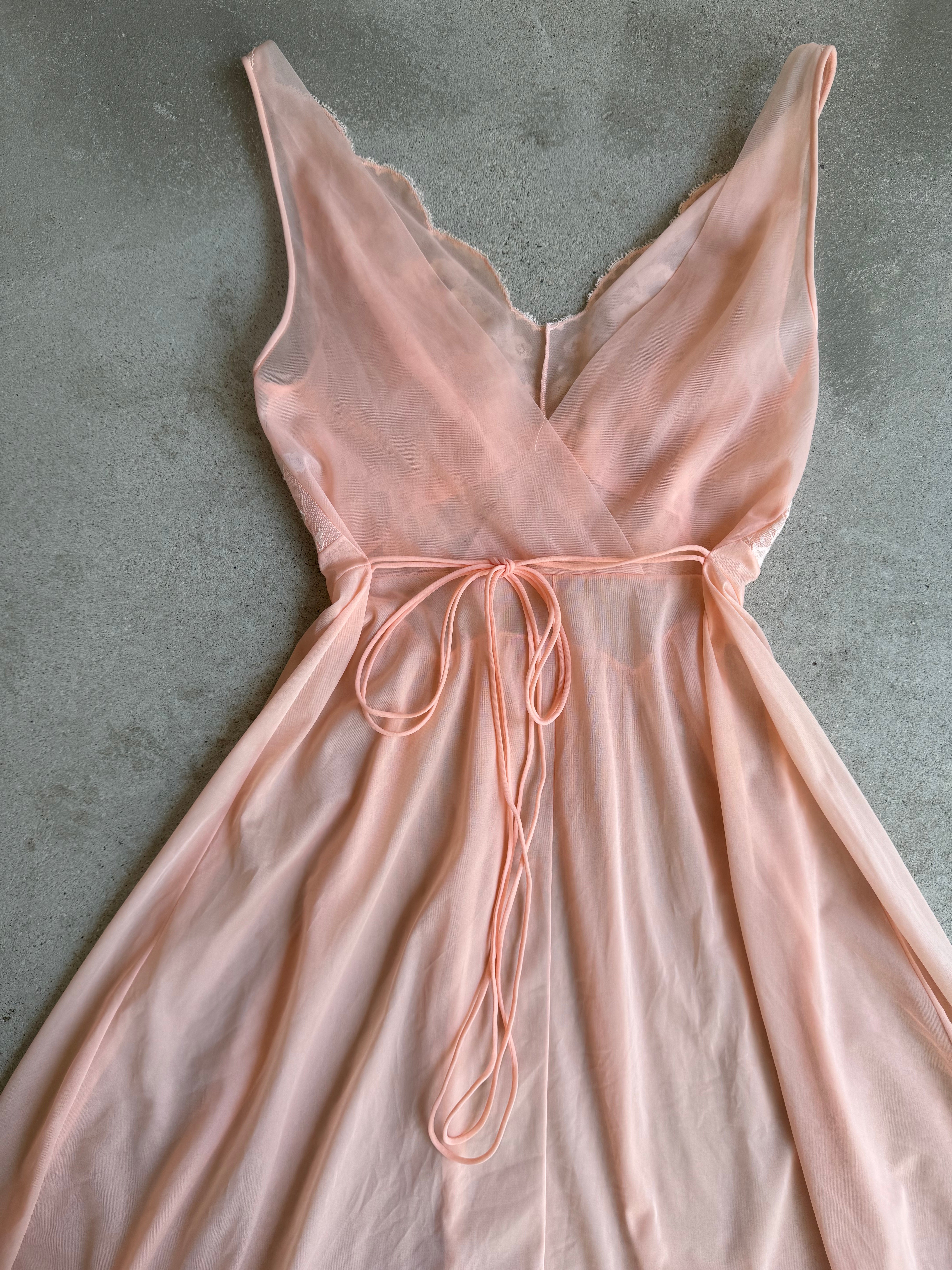 1980s Sheer Pink Dress (S)