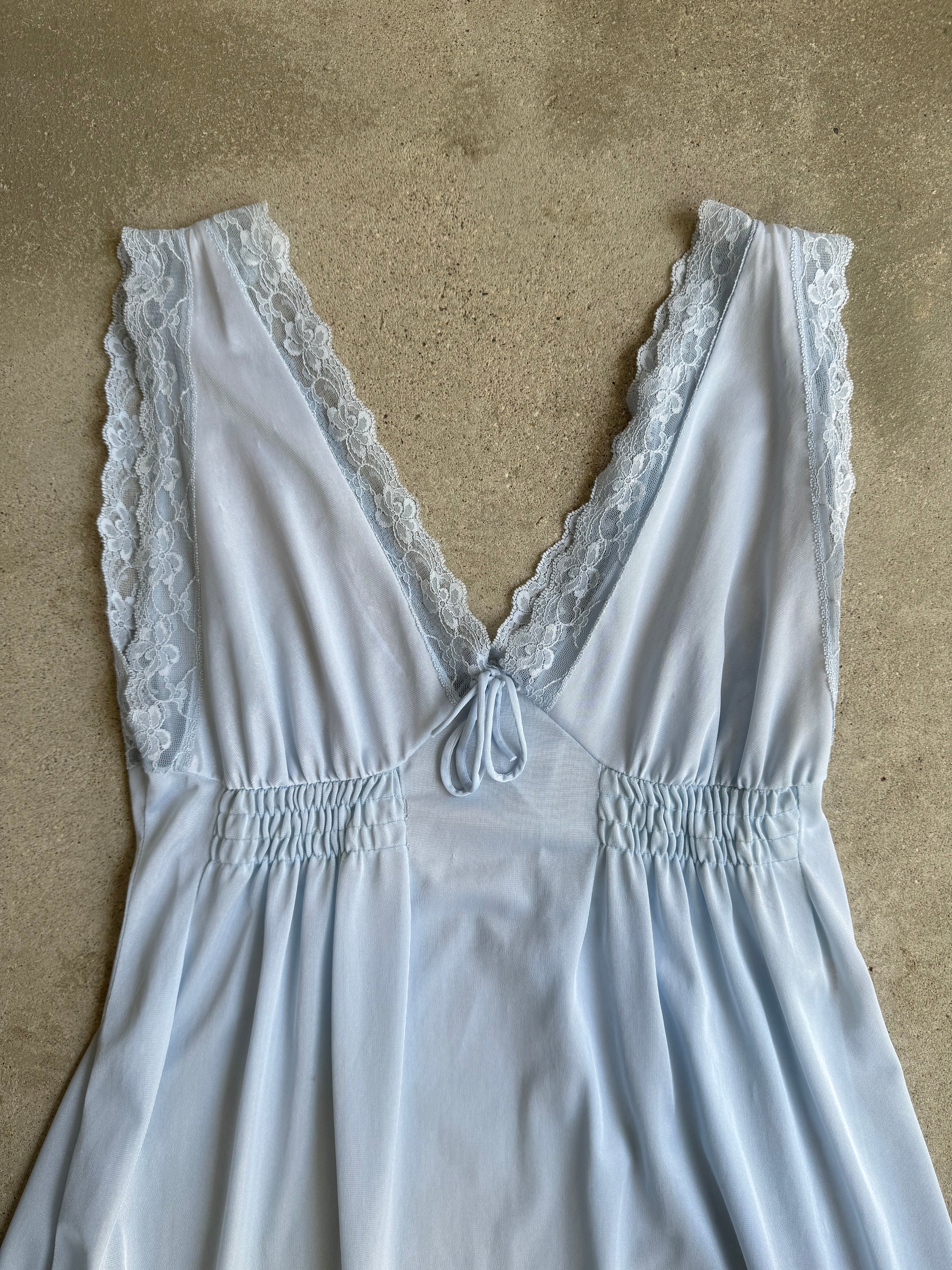 1970s Sheer Baby Blue Slip (M)