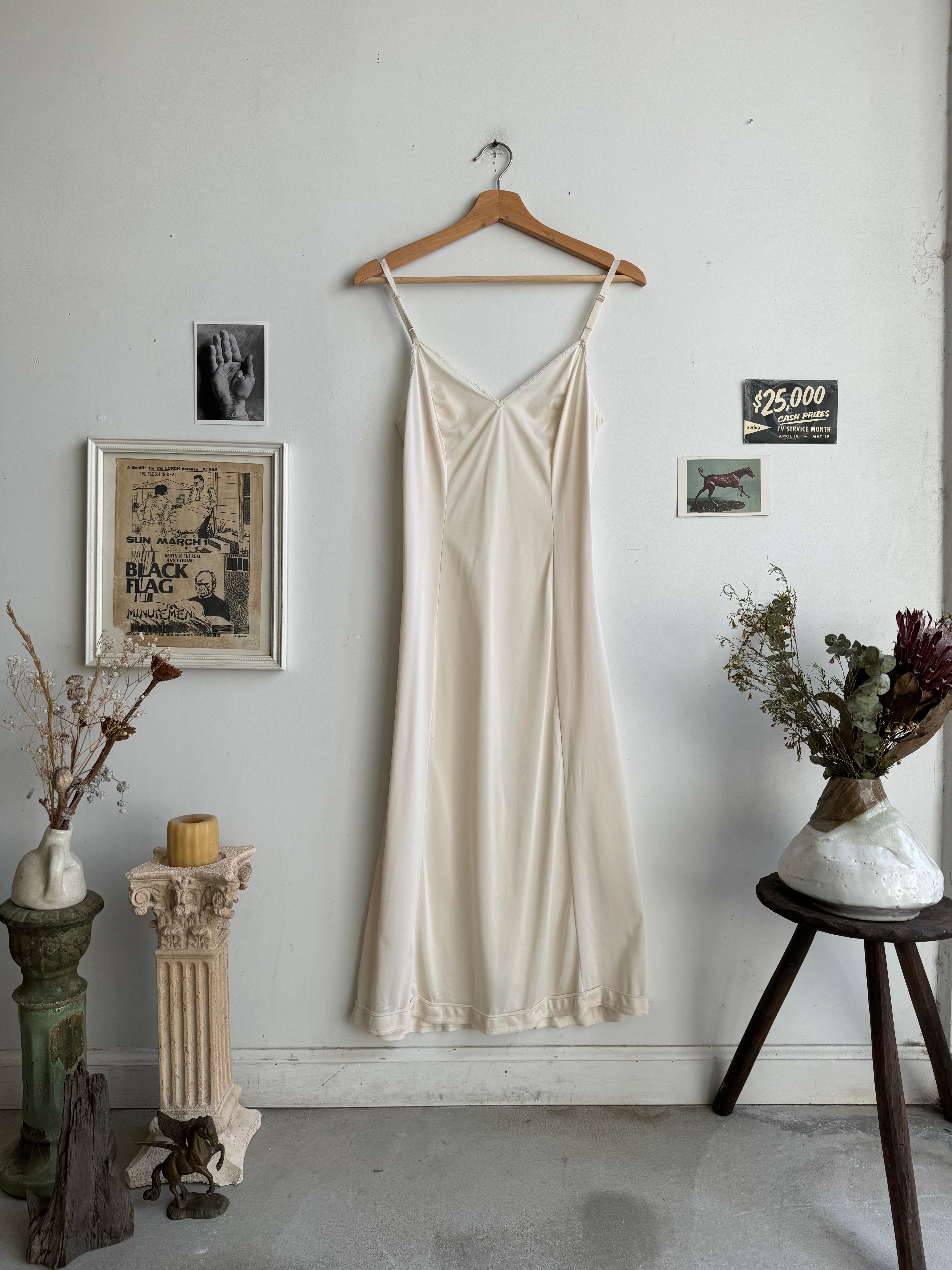 1990s Cream Slip Dress (S)