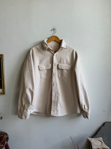 1960s Heavy Cream Flannel Overshirt (Boxy L)