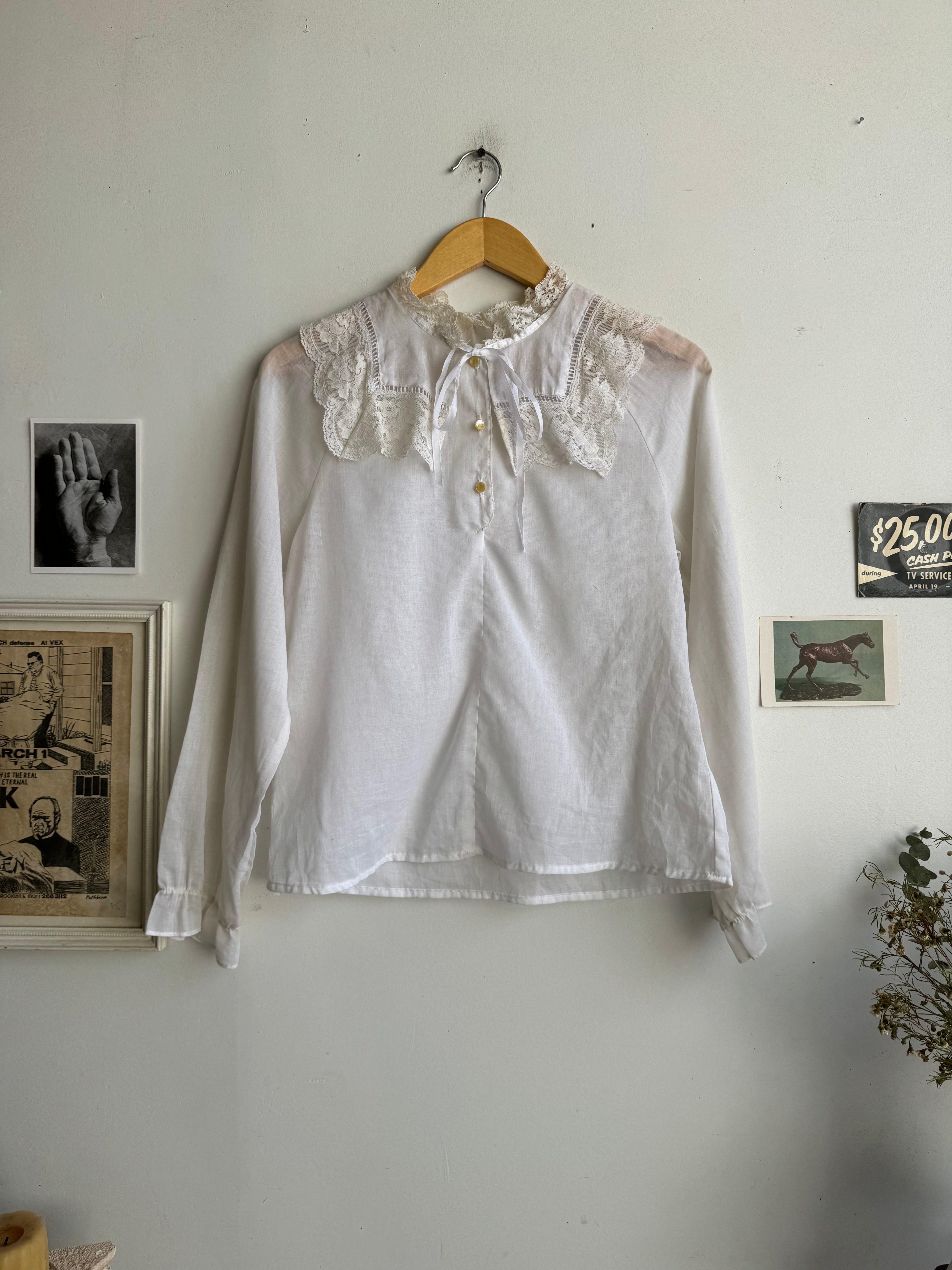 1980s Ribbon Blouse (M)