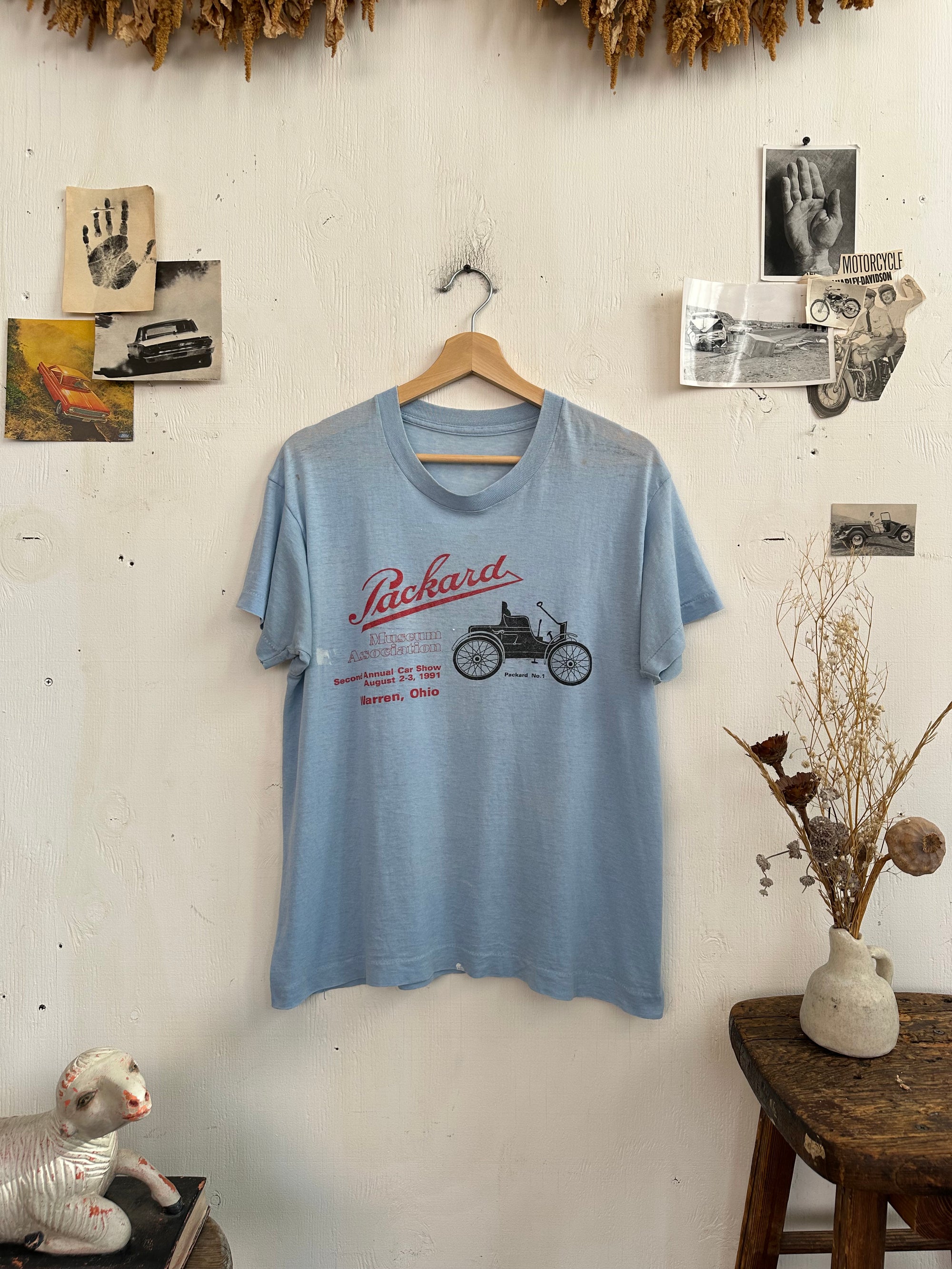 1991 Paper Thin Antique Car Show T-Shirt (Boxy M)