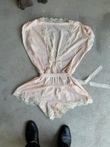 1960s Baby Pink Lace Teddy (S/M)