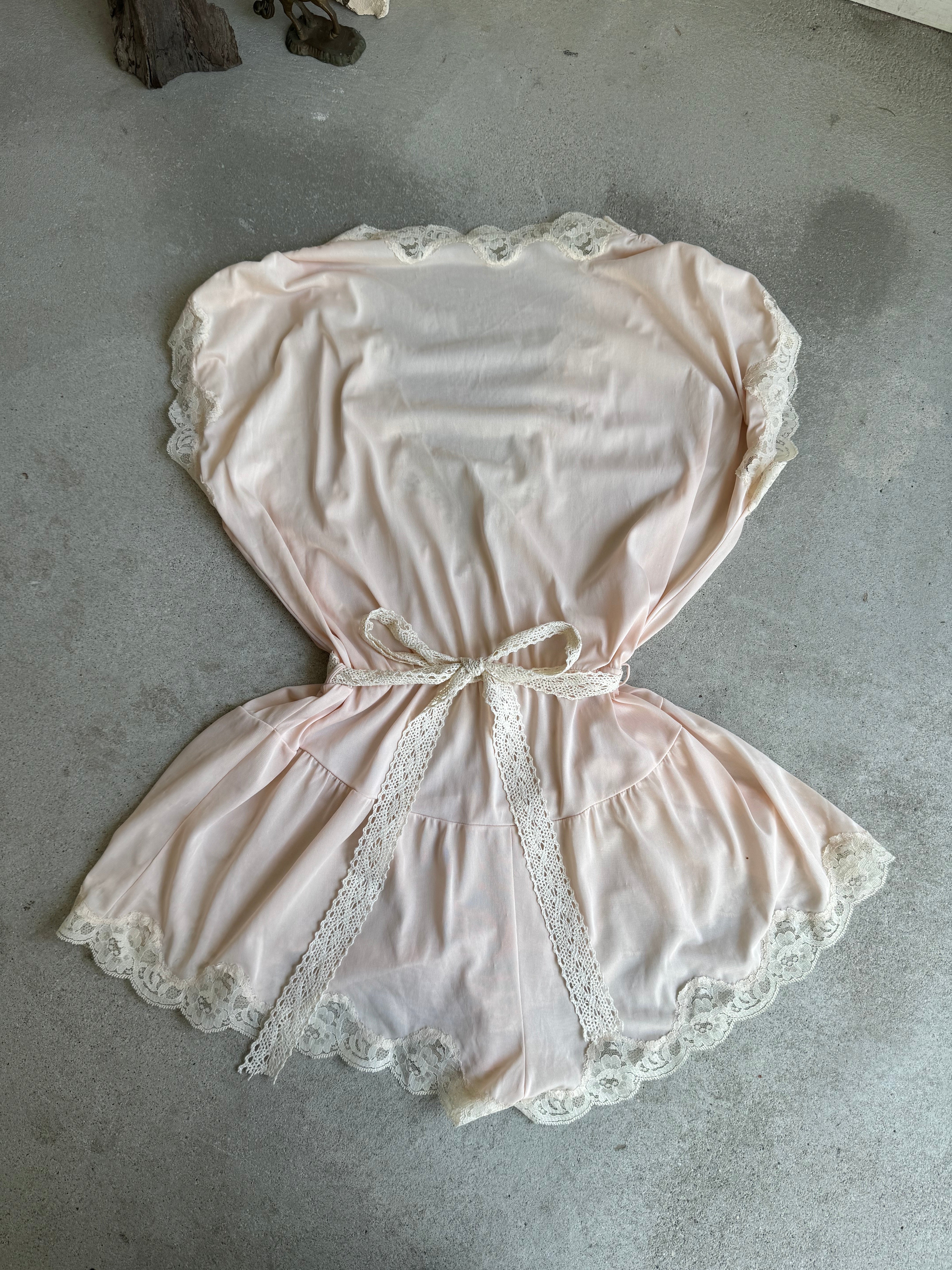 1960s Baby Pink Lace Teddy (S/M)