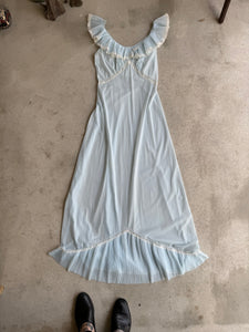 1970s Sheer Baby Blue Dress (S)