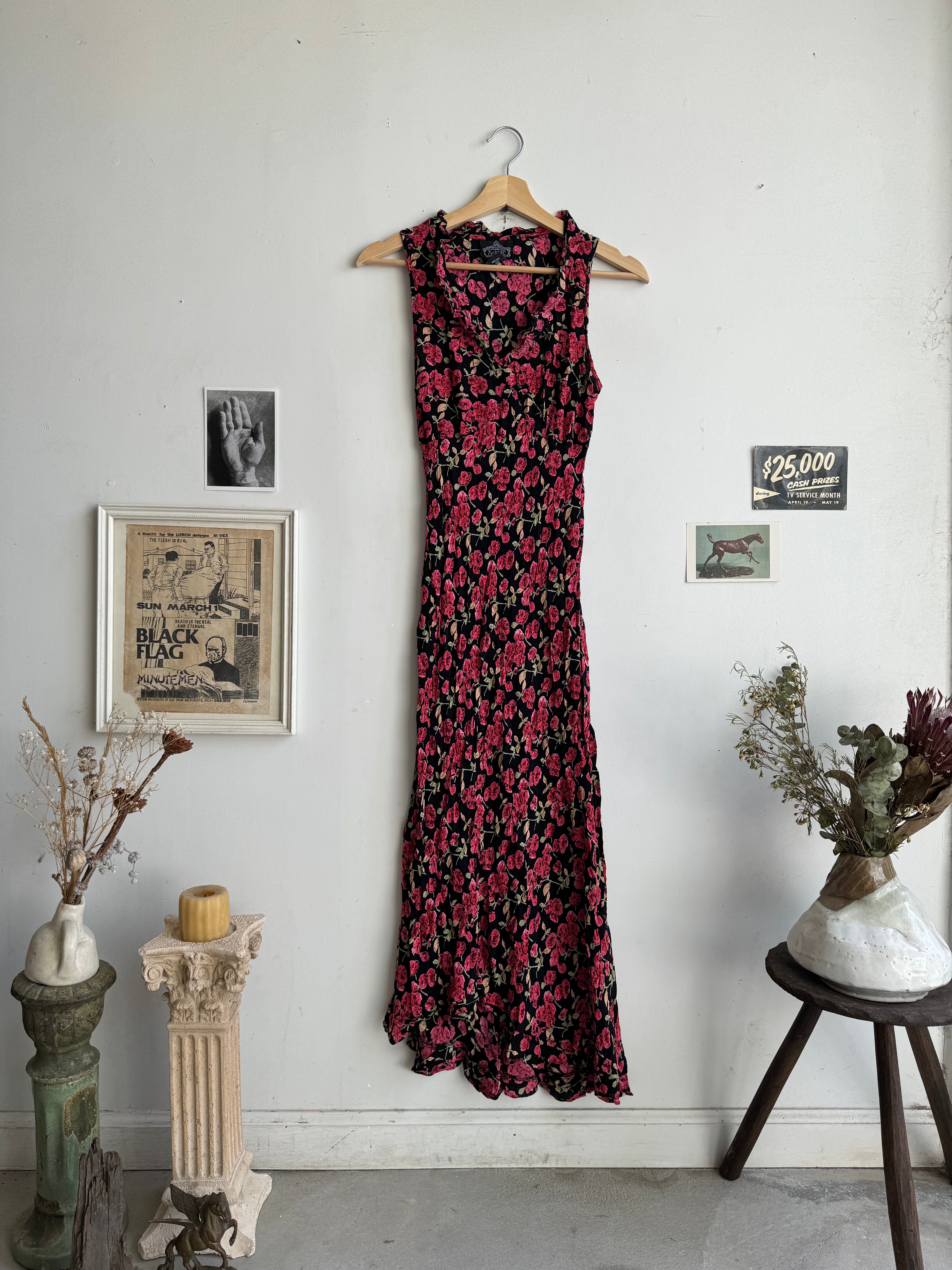 1990s Roses Midi Dress (S/M)