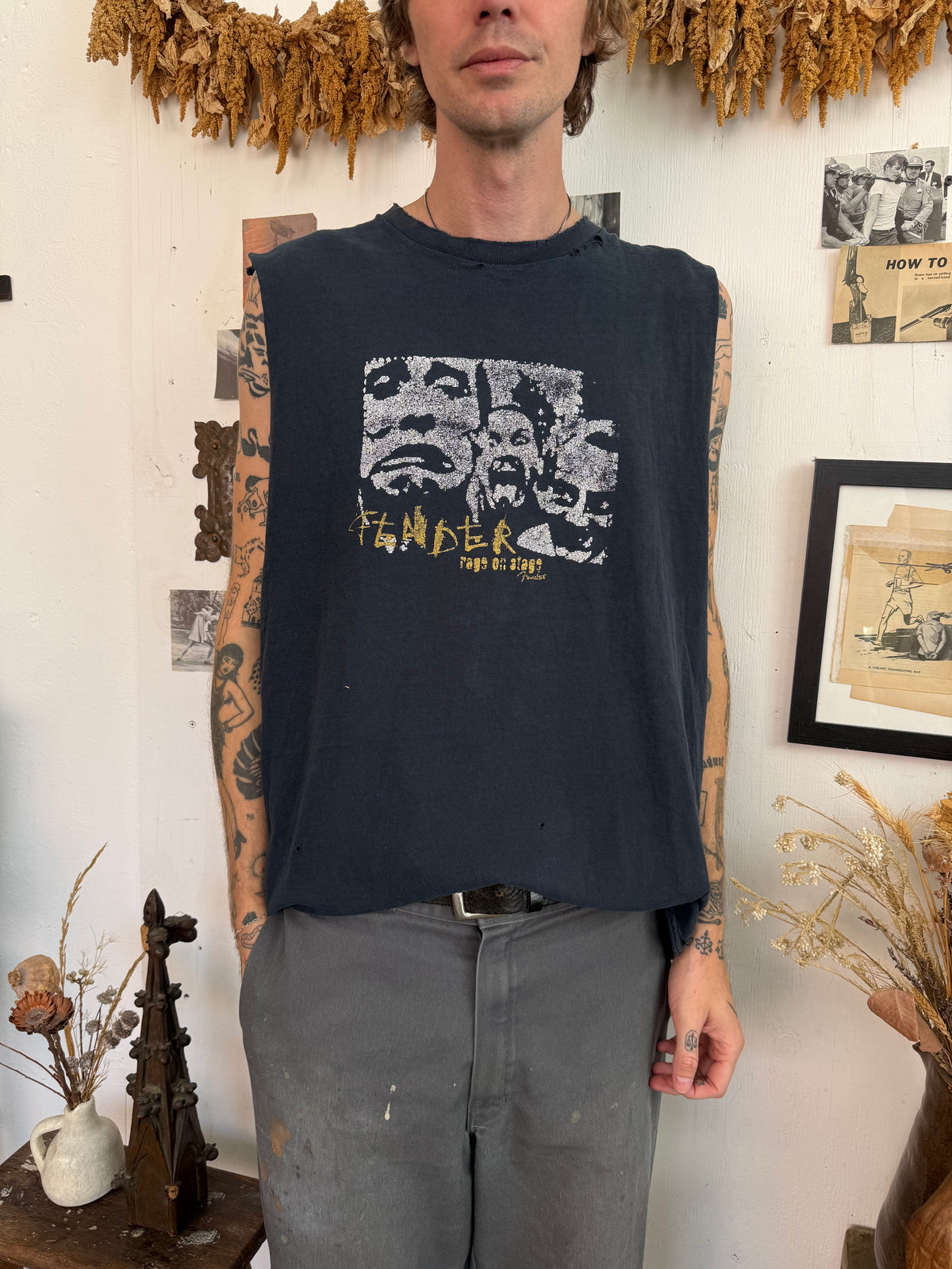 1990s Thrashed Rage On Stage Muscle Tee