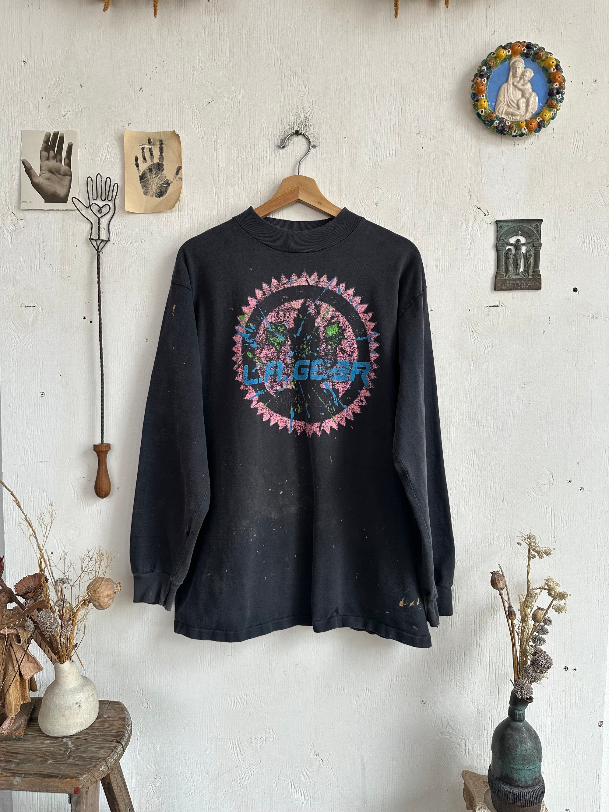 1990s Faded LA Gear Mock Neck Long Sleeve