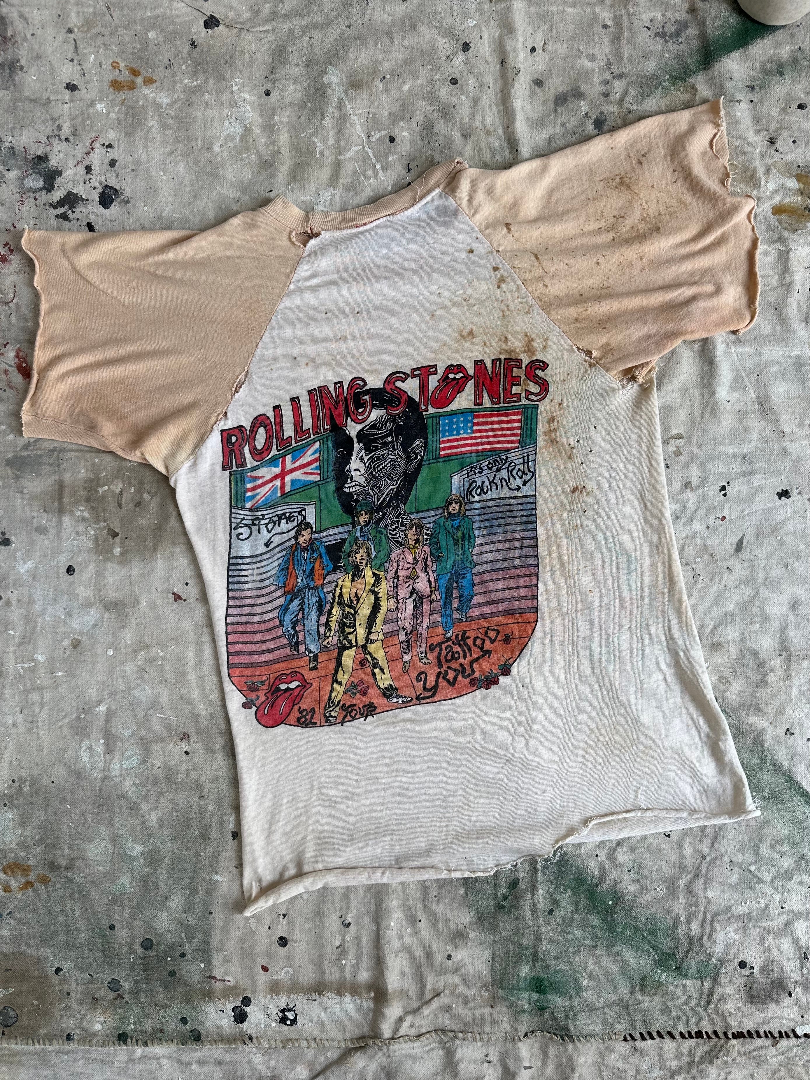 1981 Thrashed Tattoo You Tour Tee (M)