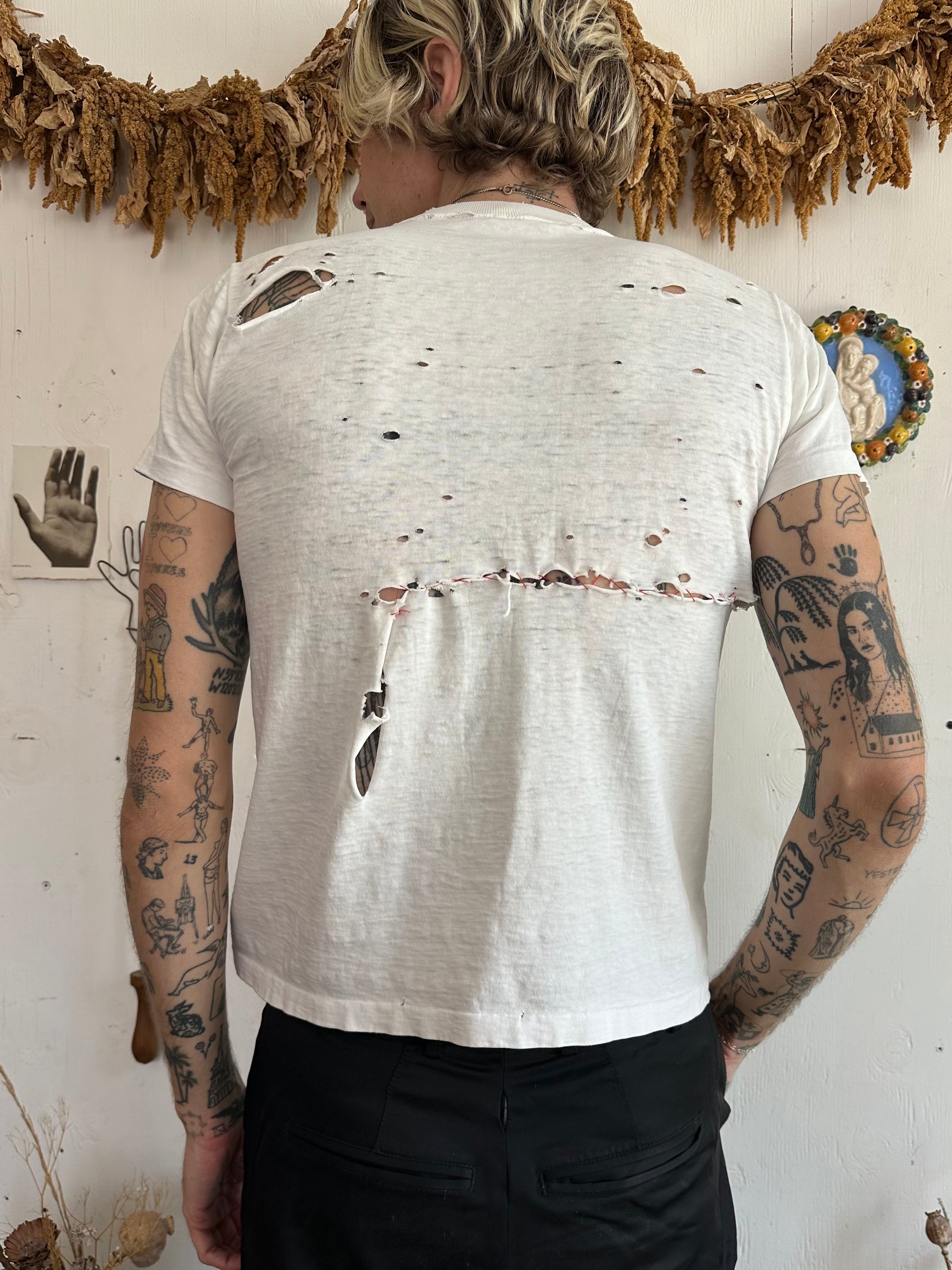 1970s Thrashed White Tee