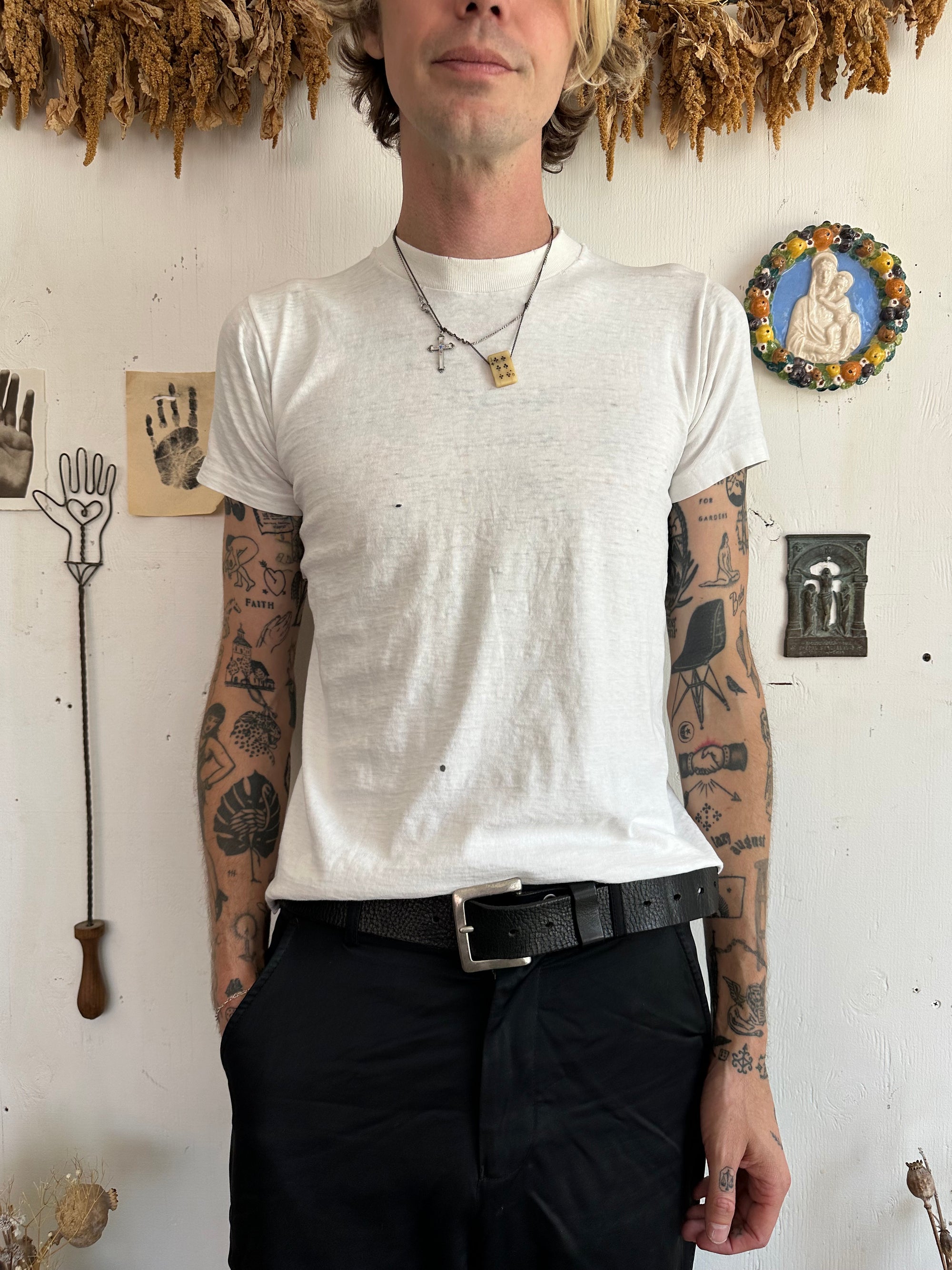 1970s Thrashed White Tee