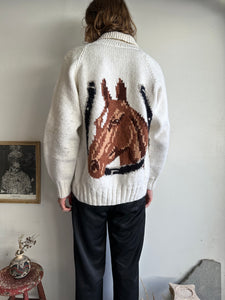 1980s Heavy Knit Horse Jacket (XL)