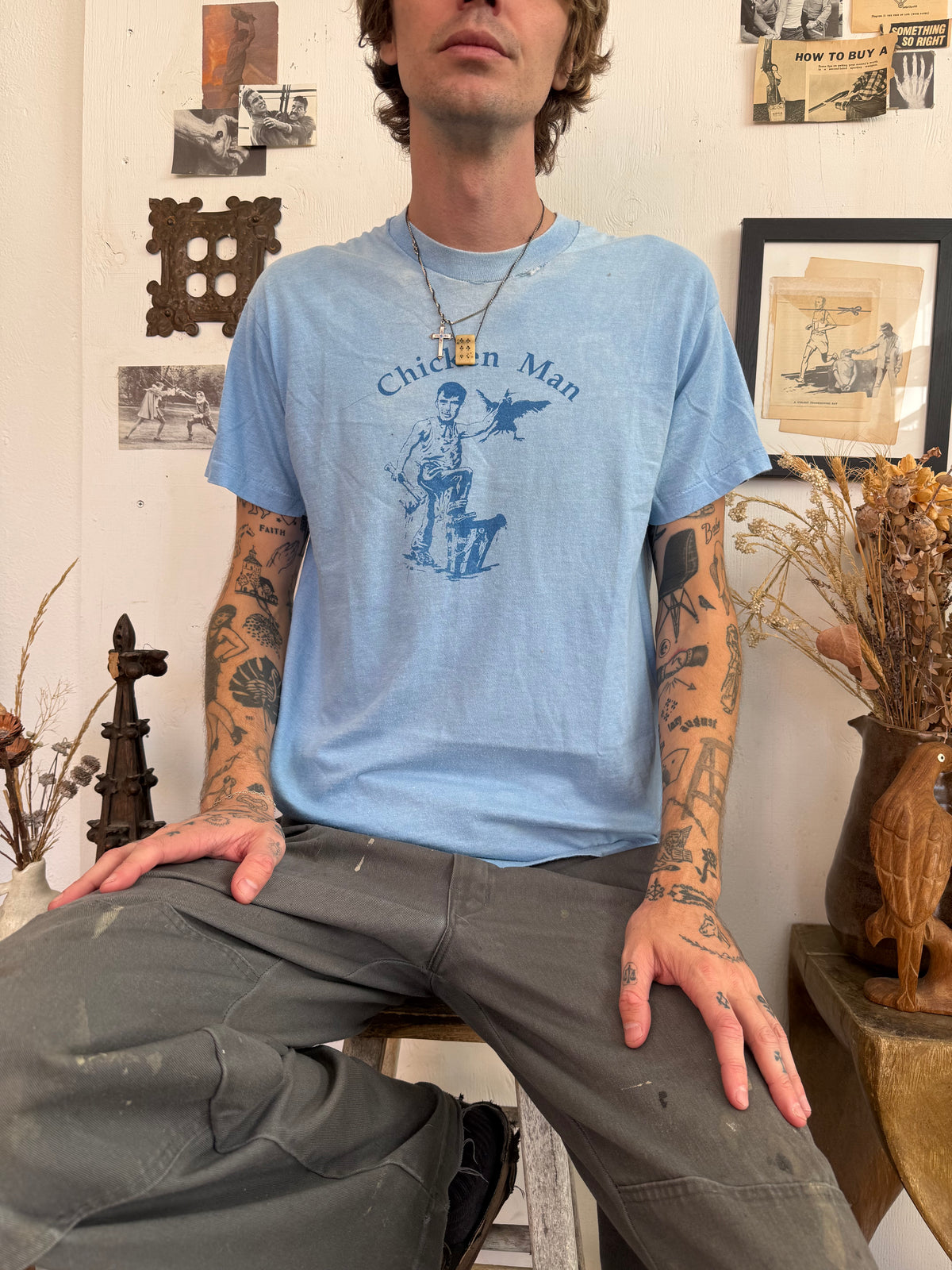 1980s Faded Chicken Man Tee