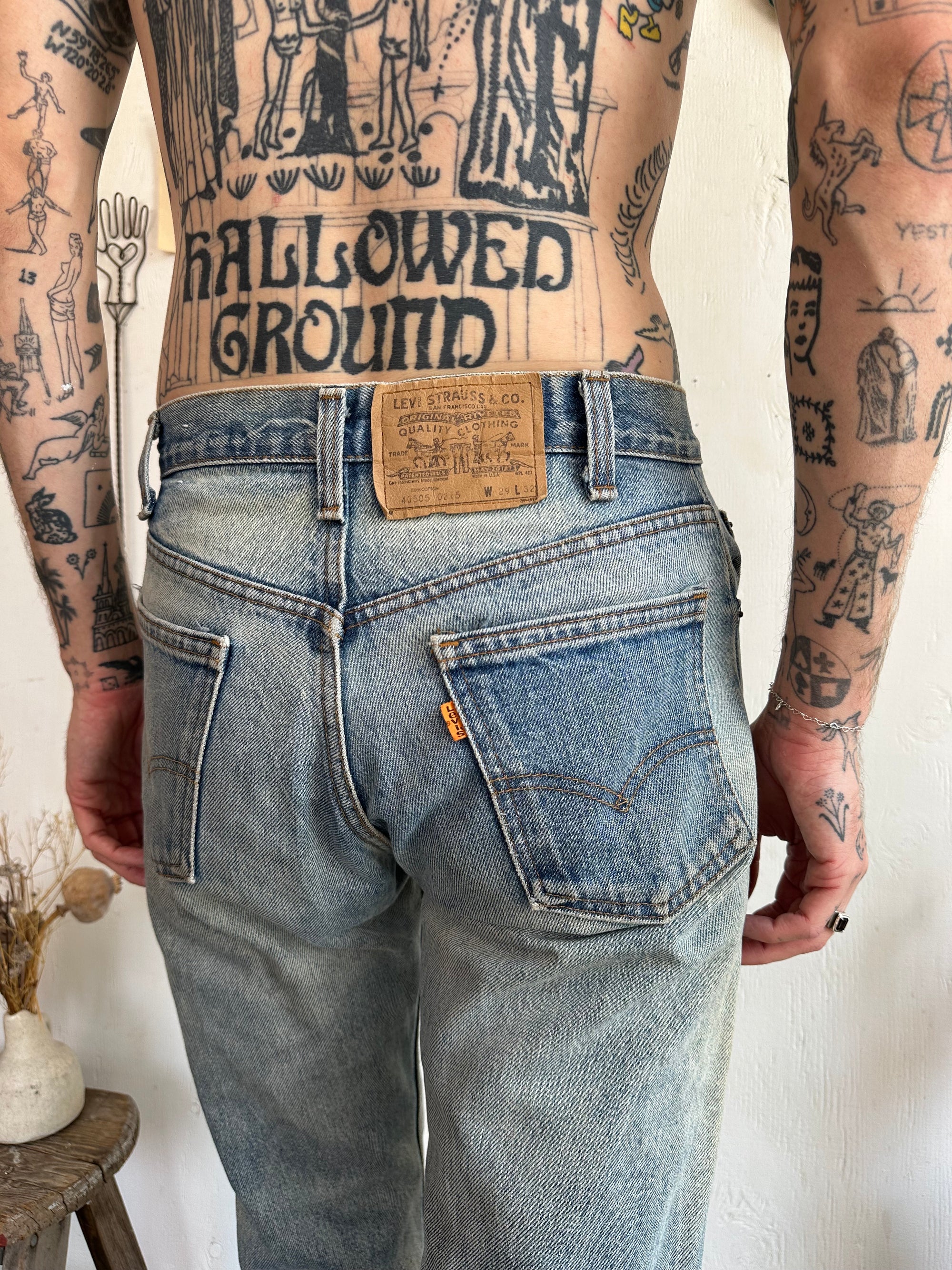 1980s Orange Tab Levis 505s