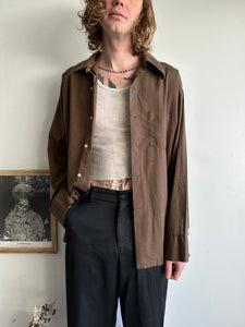 1970s Thin Brown Shirt (XL)