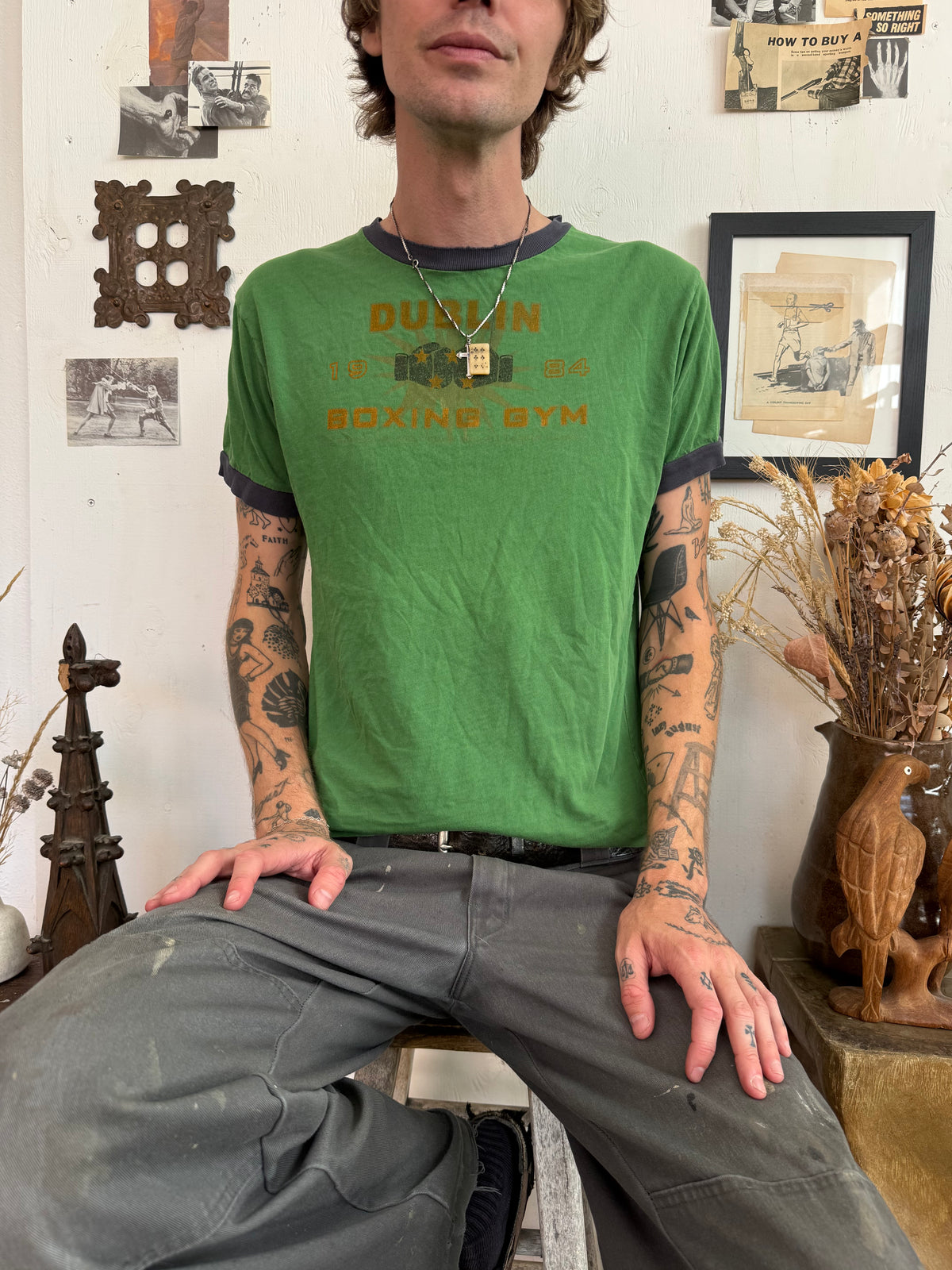 2000s Faded Dublin Boxing Gym Ringer