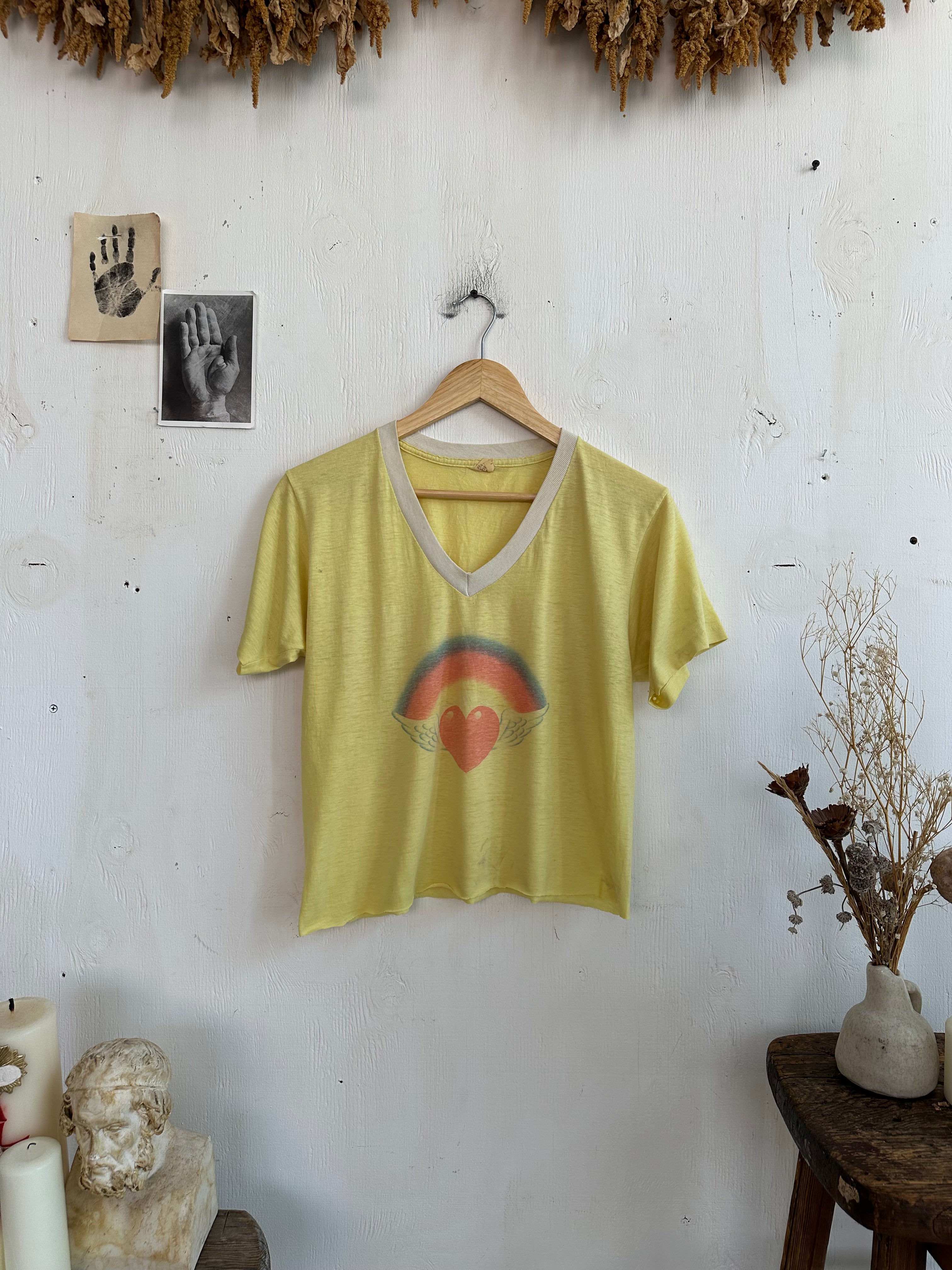 1980s Paper Thin Heart and Rainbow Tee (Boxy M)