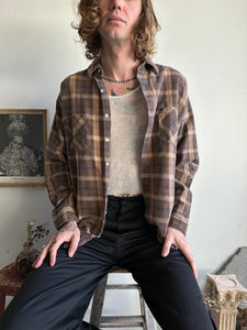 1990s Brown Plaid Shirt (L/XL)