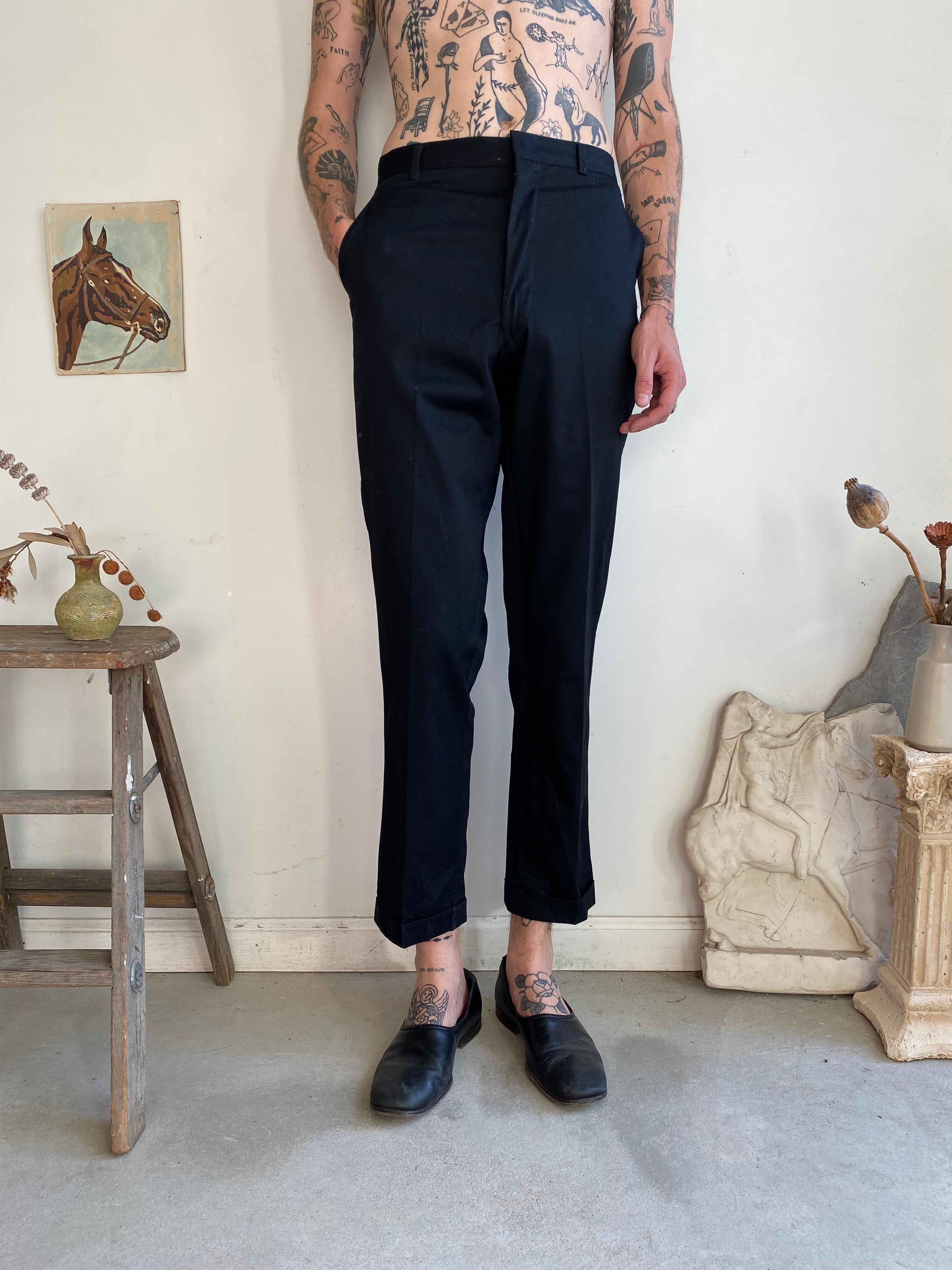 1980s Black Slim Trouser (29 x 30)