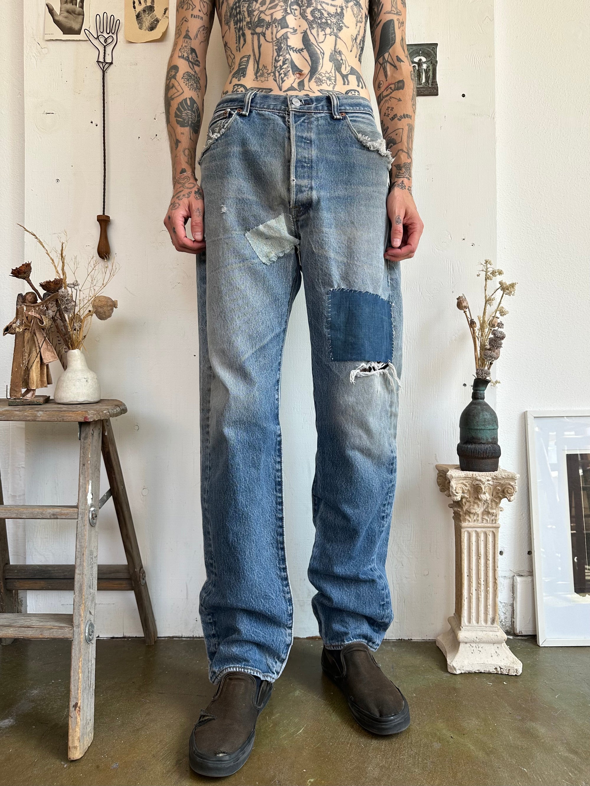 1990s Patched Levis 501s