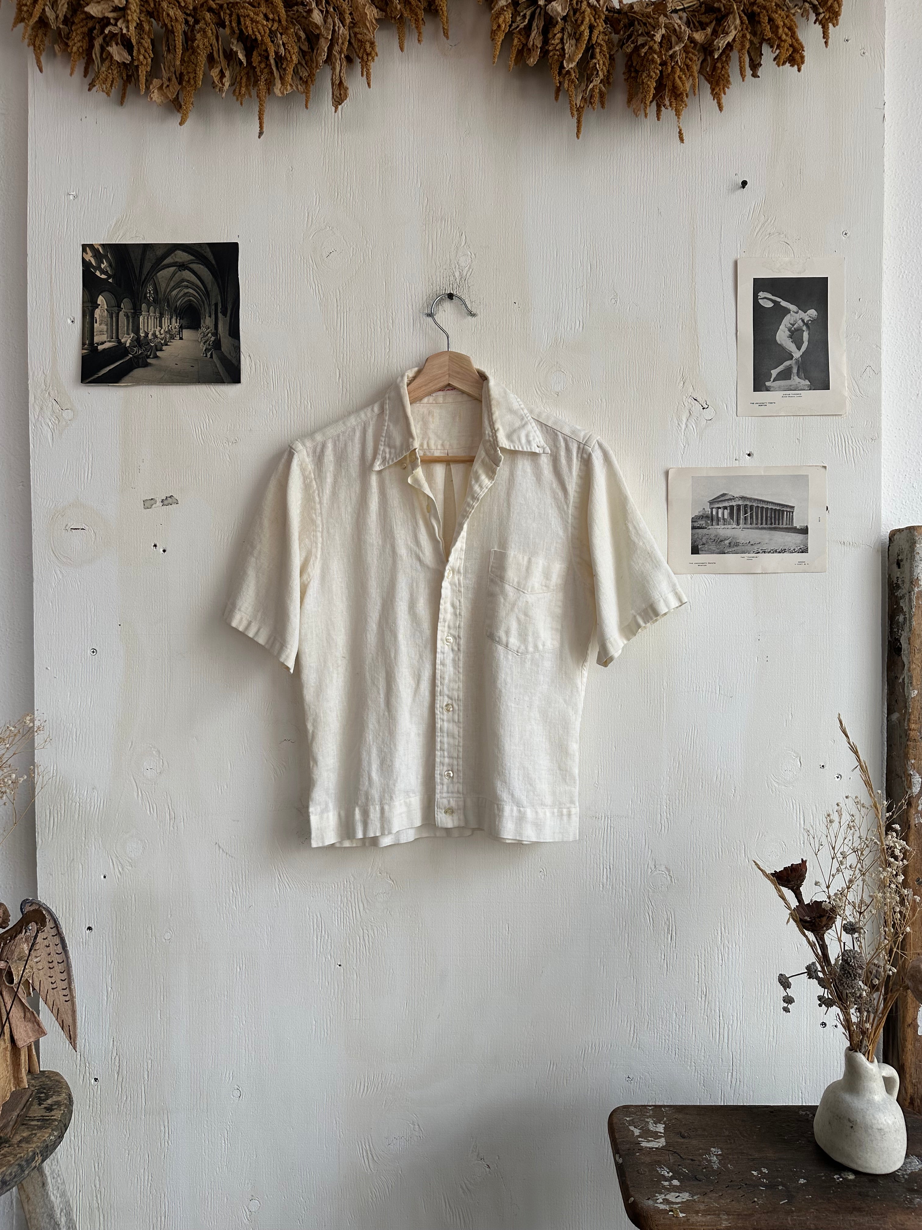 1960s Heavy Short Sleeve Button Down (Chopped S)