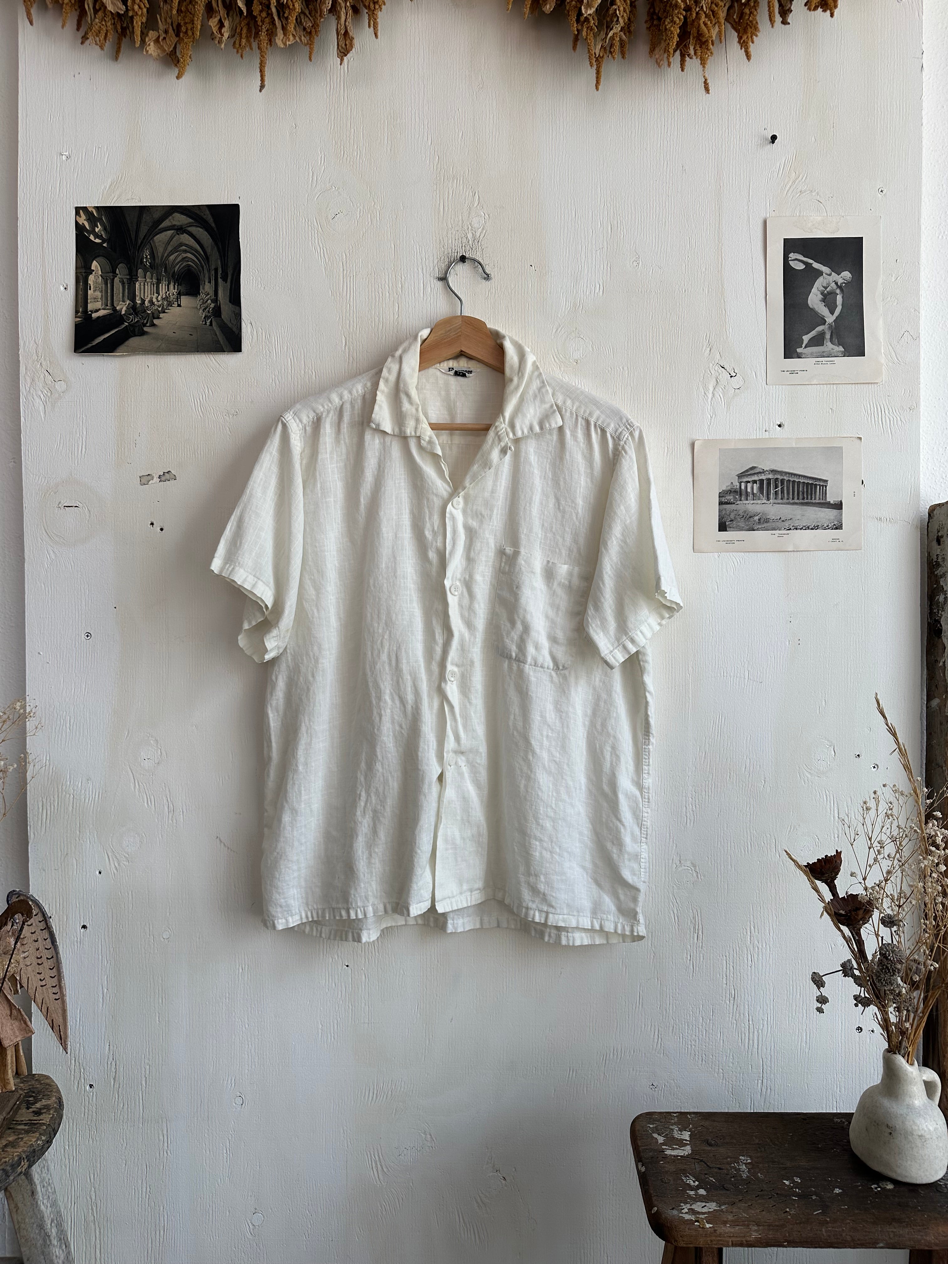 1980s Gauzy Seawanee White Button Up (L/XL)