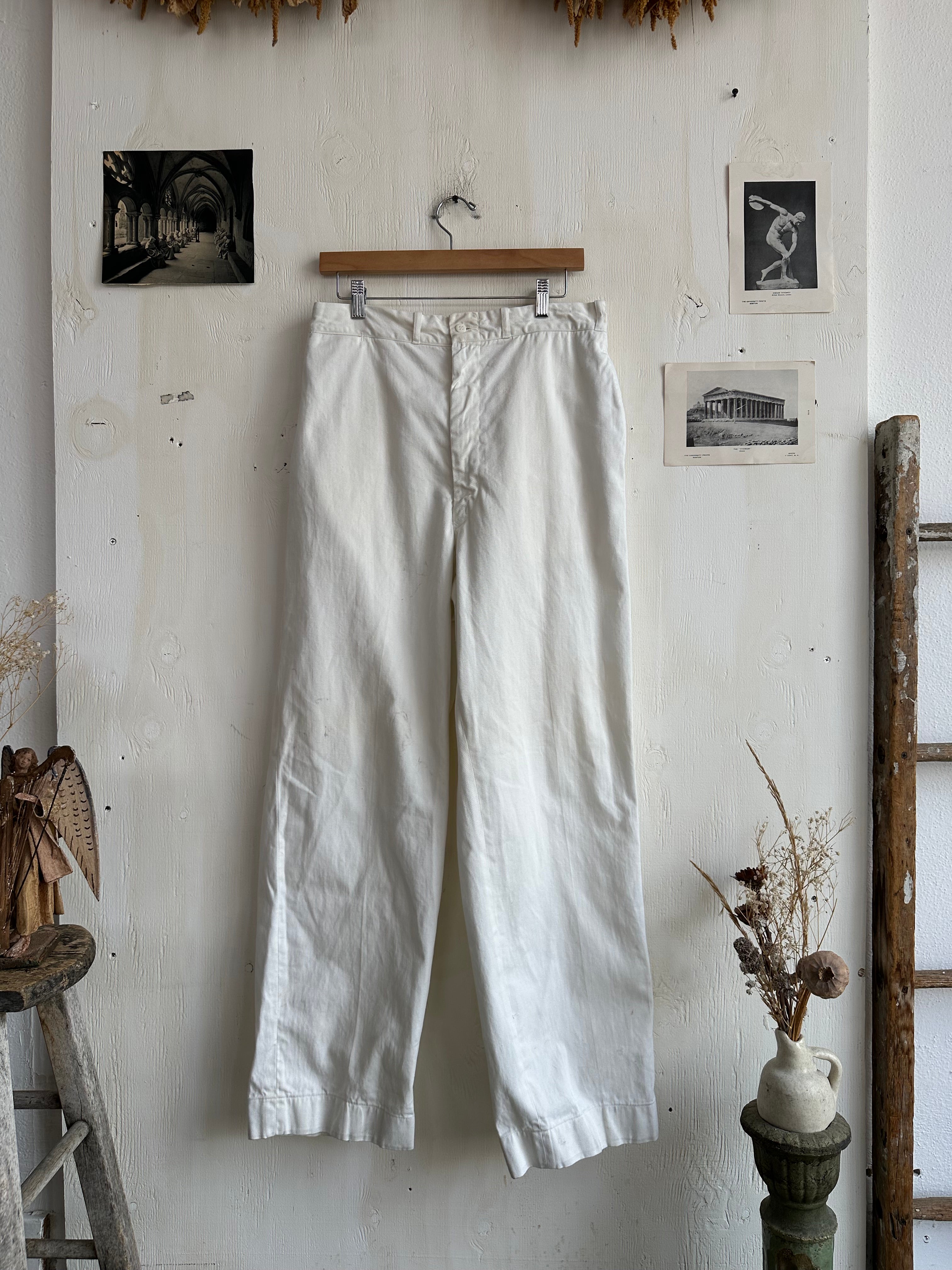 1950s Well Worn Relaxed Work Trousers (33/31)