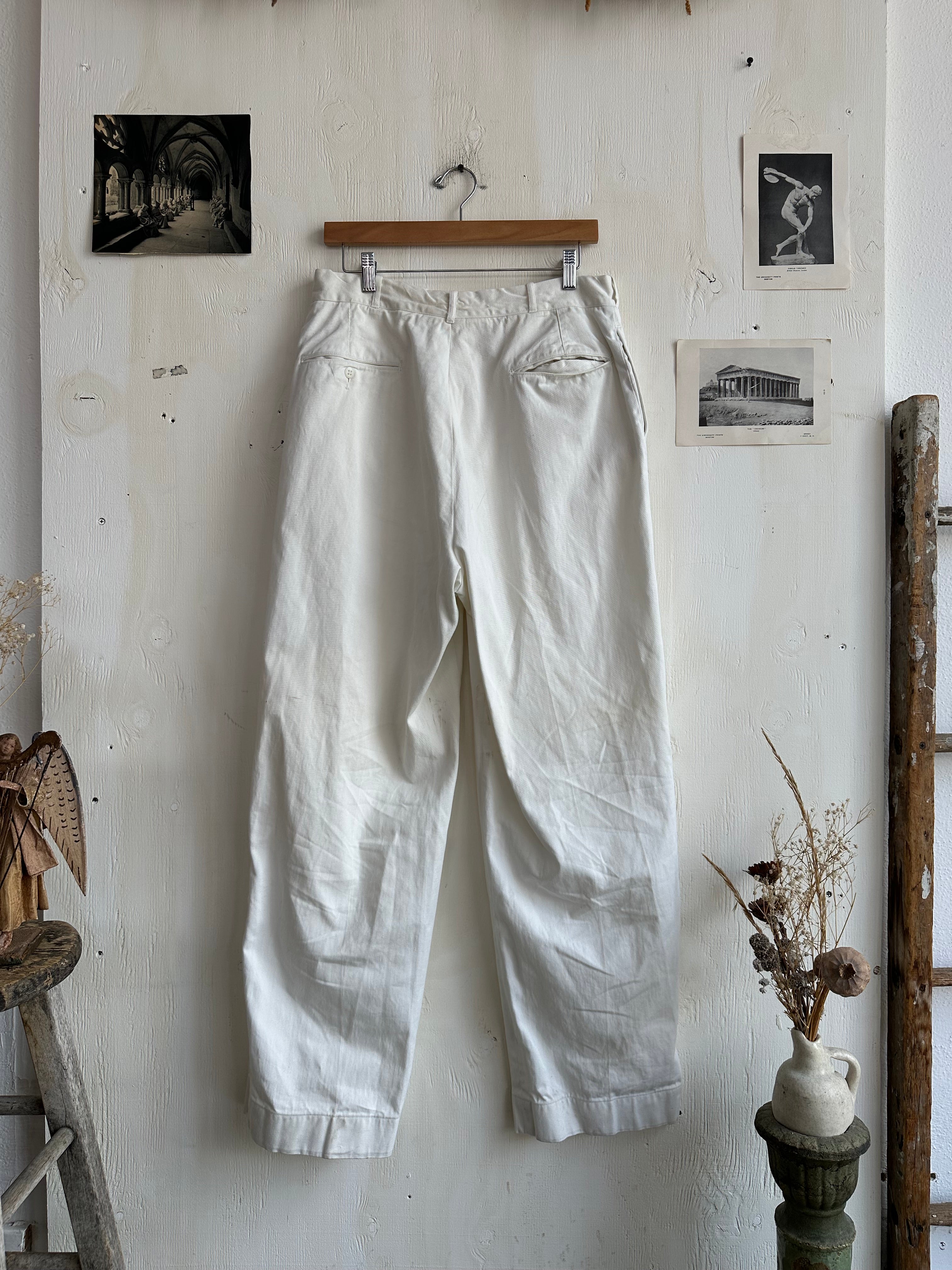 1950s Well Worn Relaxed Work Trousers (33/31)