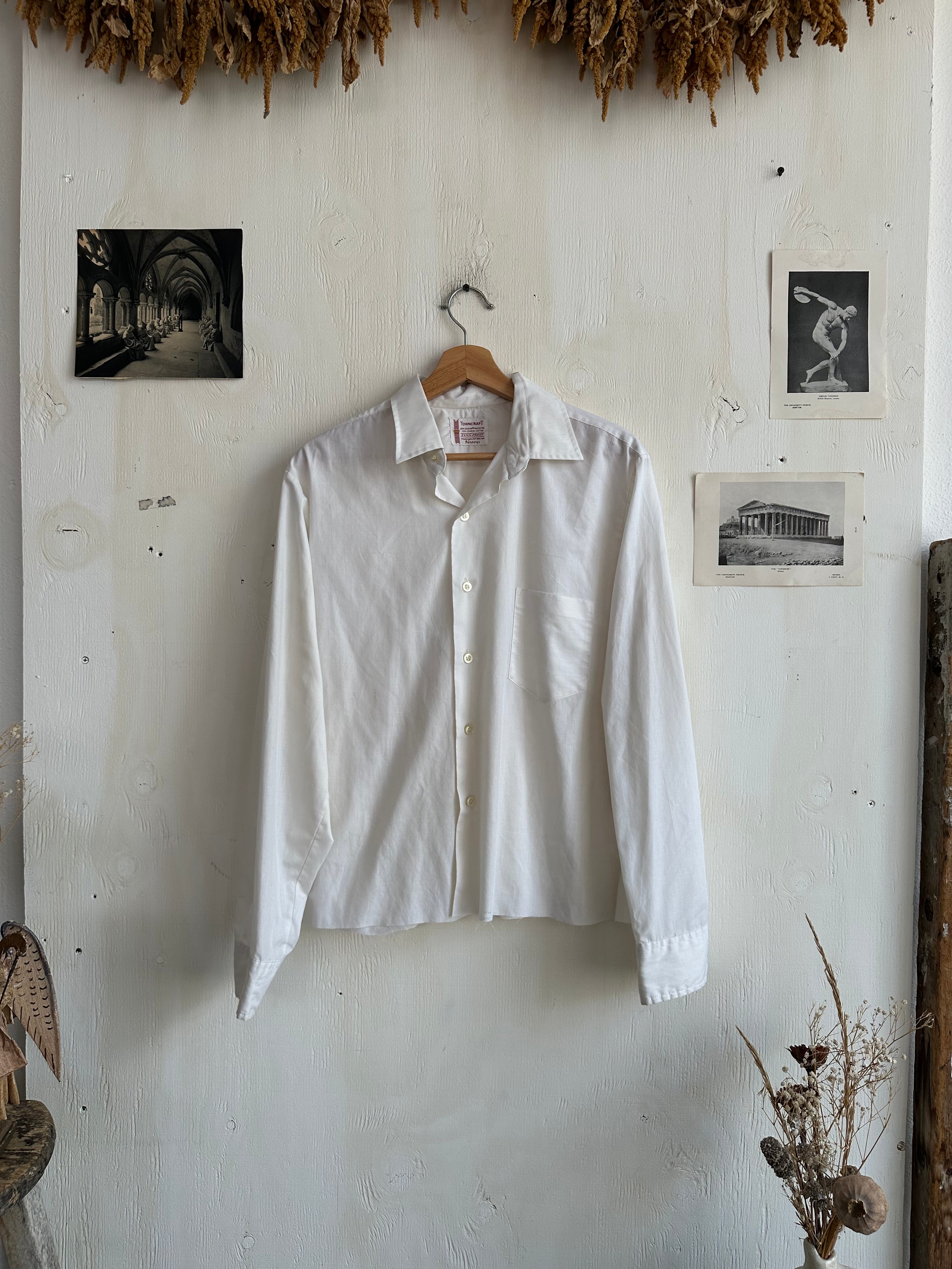 1960s Chopped Towncraft Button Up (Boxy M)