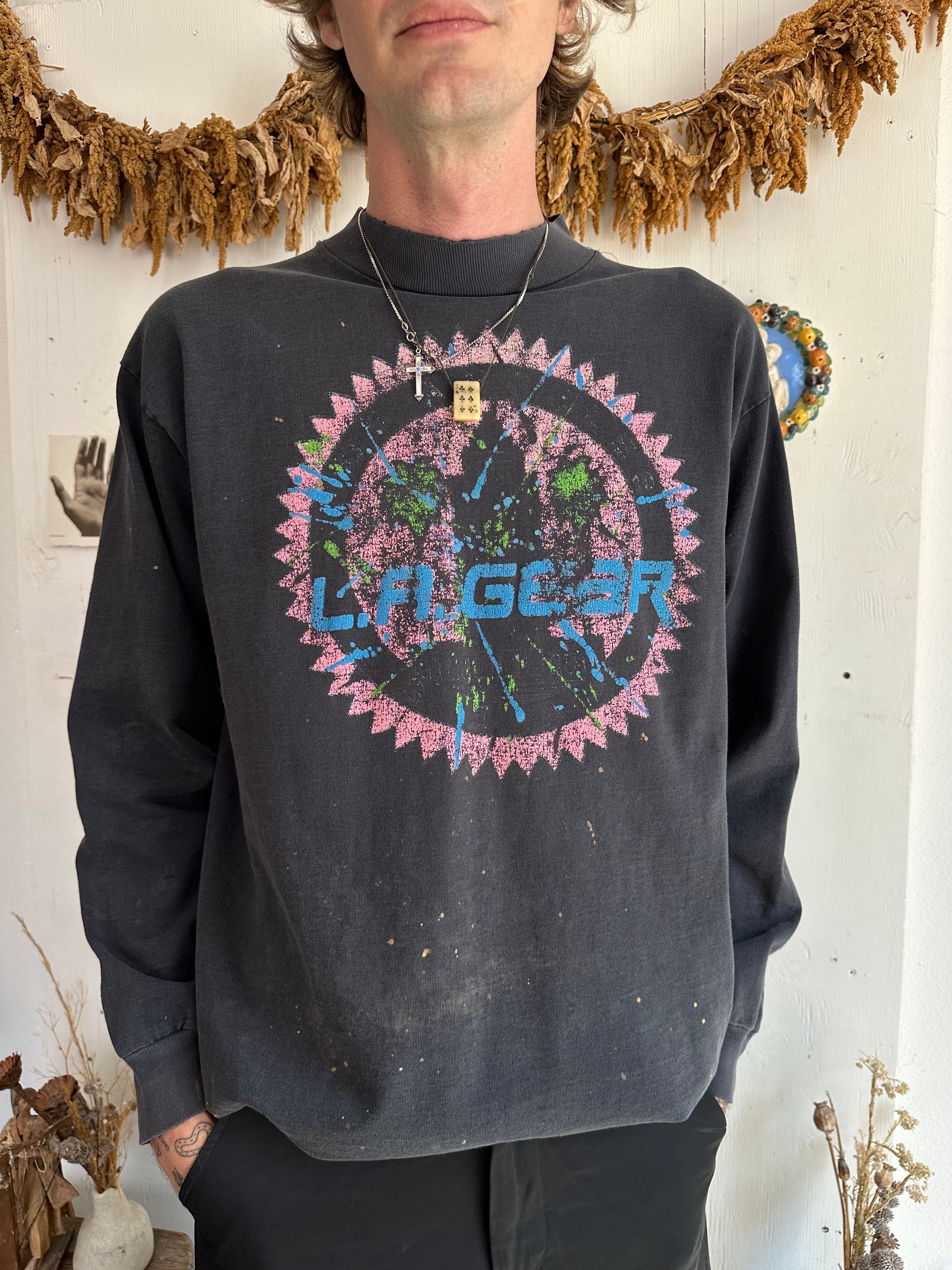 1990s Faded LA Gear Mock Neck Long Sleeve