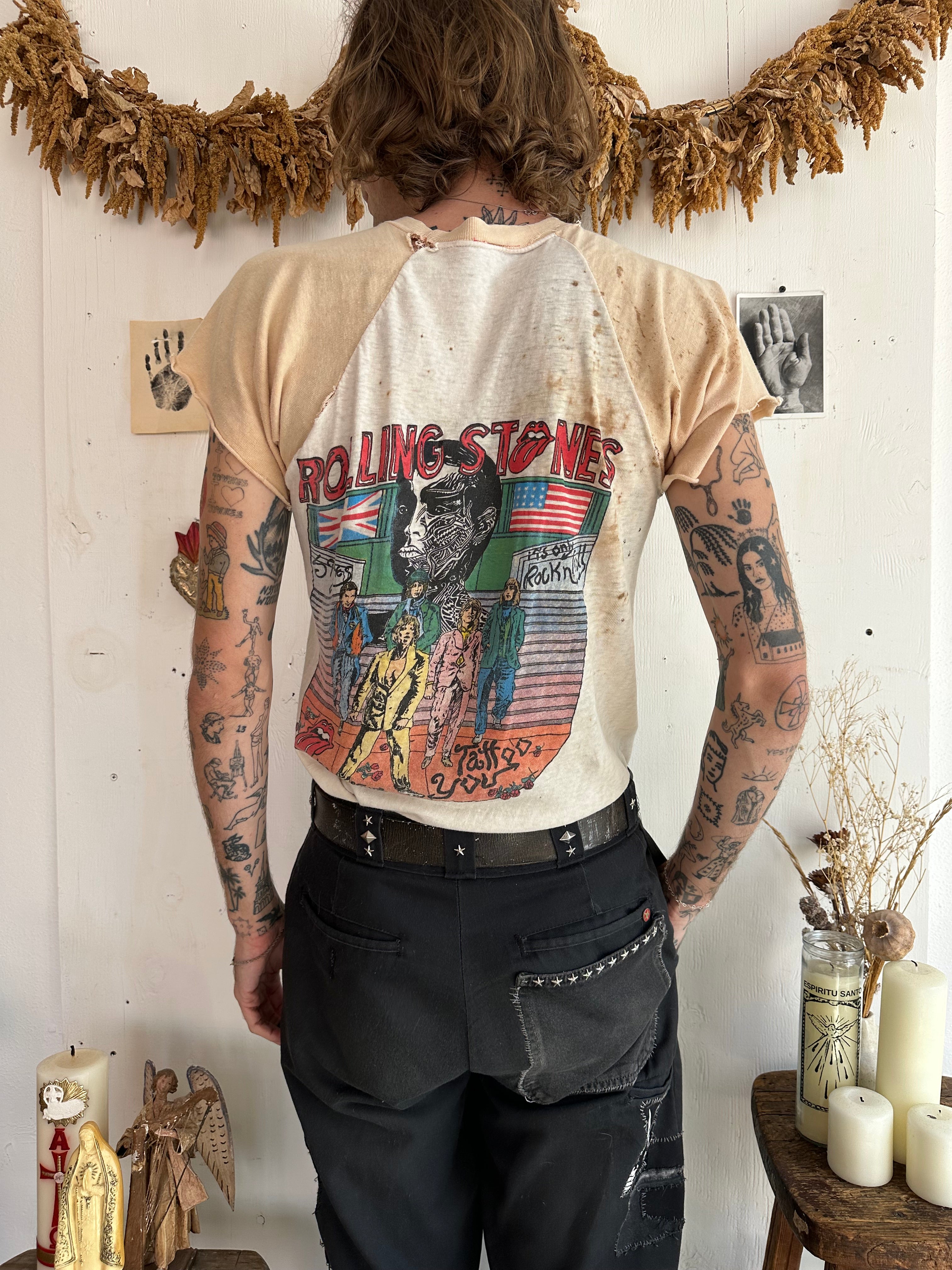 1981 Thrashed Tattoo You Tour Tee (M)