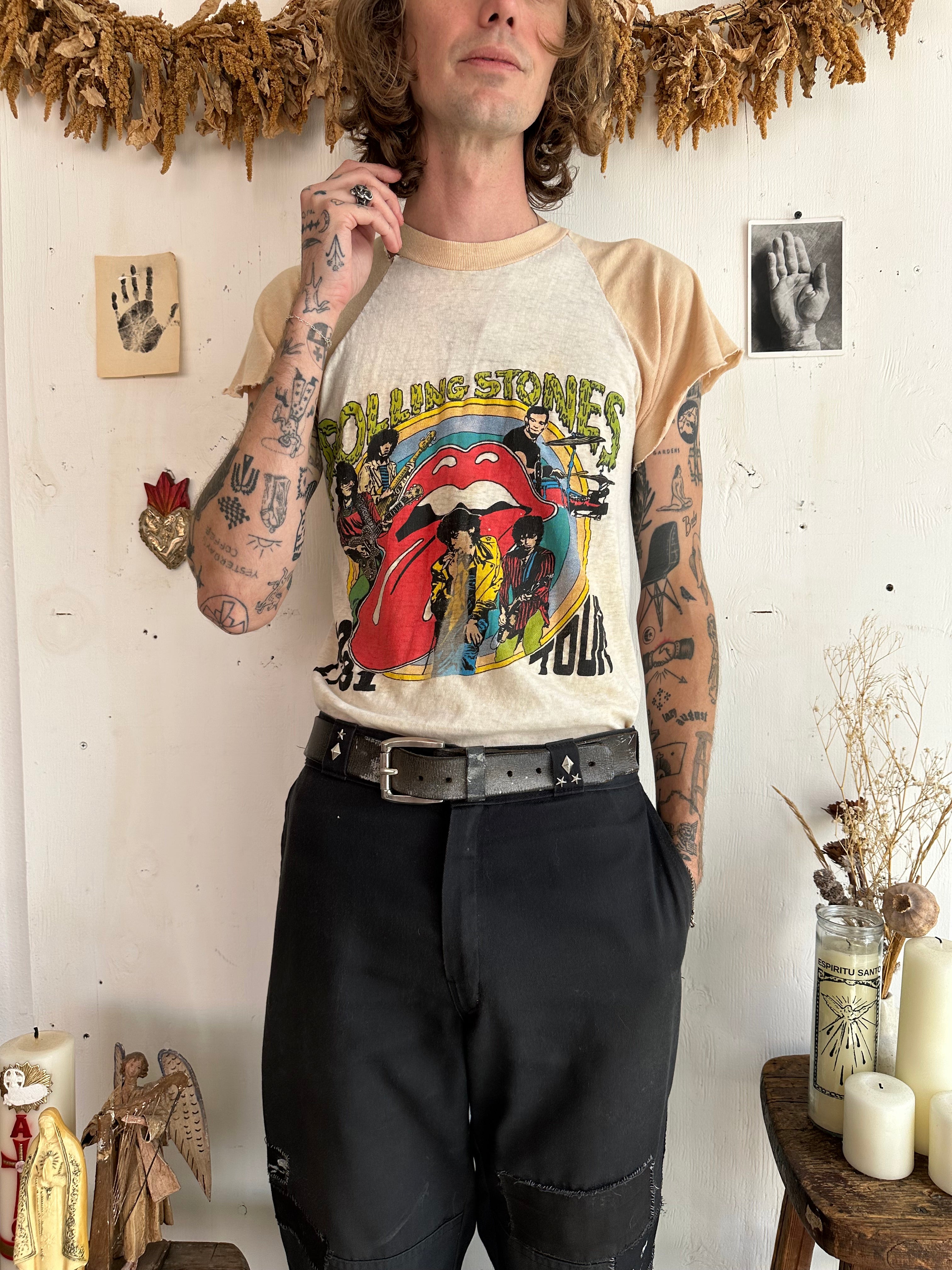 1981 Thrashed Tattoo You Tour Tee (M)