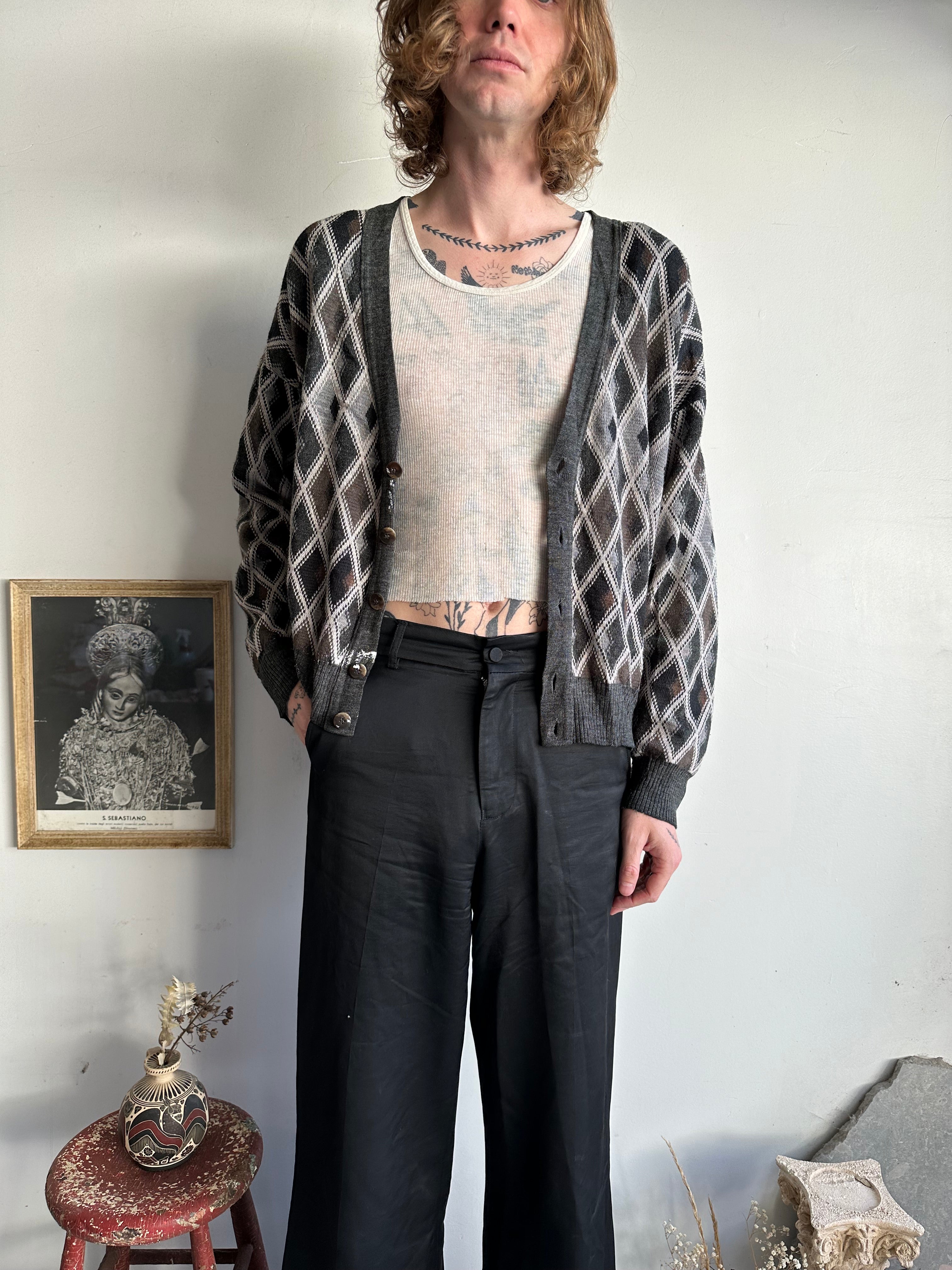 1980s Plaid Cardigan (M)