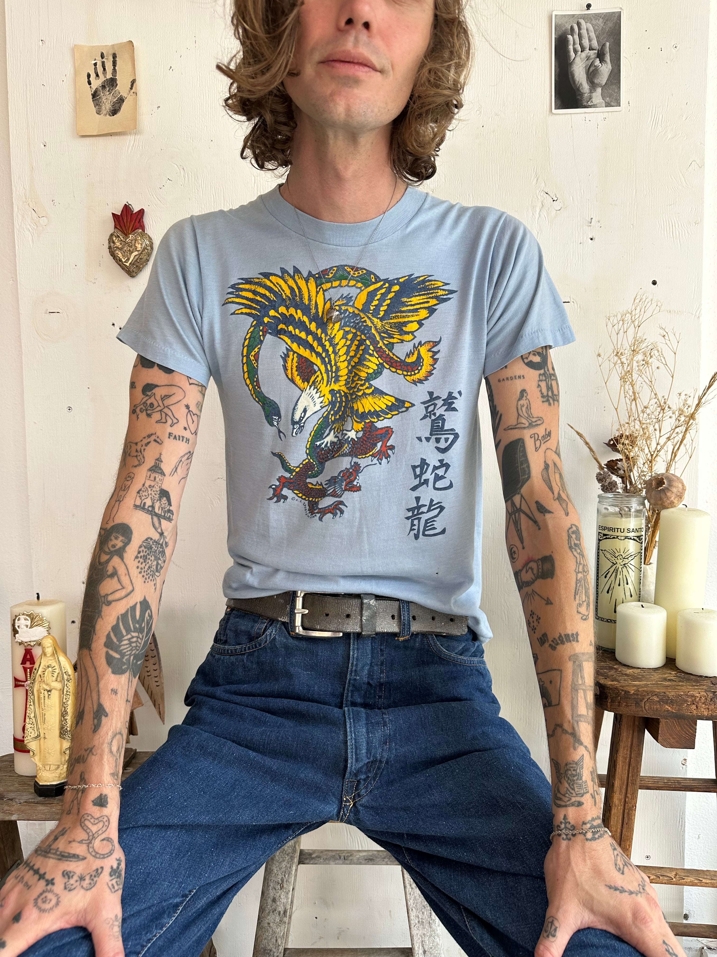 1980s Paper Thin Snake Dragon Tee (S/M)