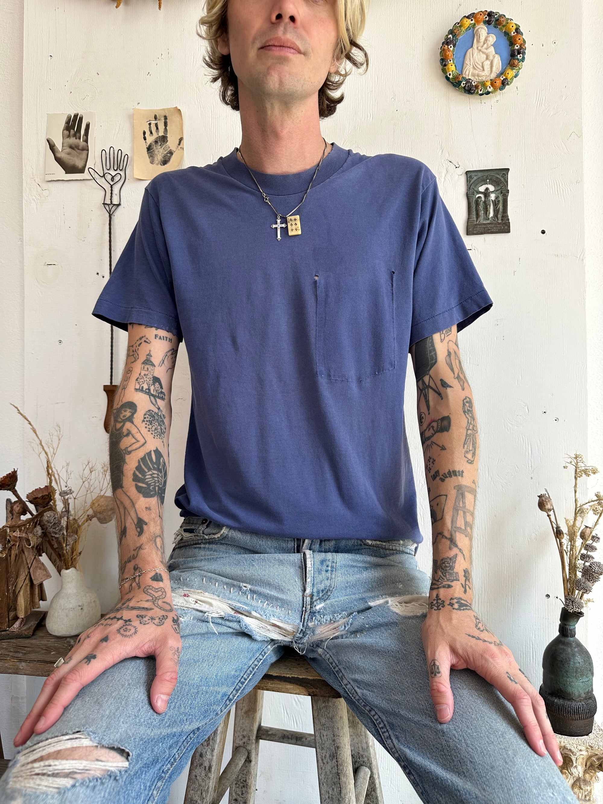 1990s Removed Pocket Blue Blank
