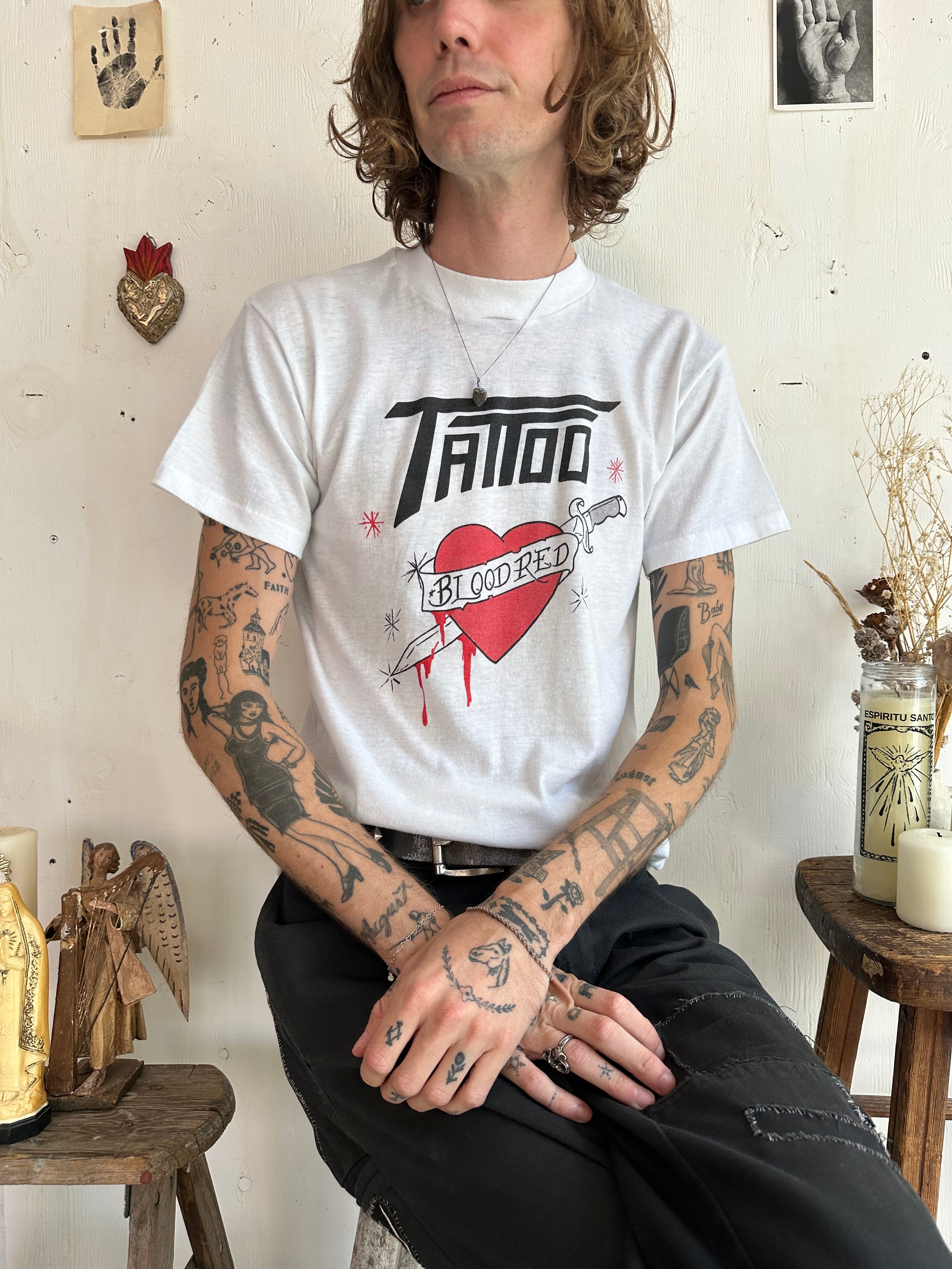 1980s Tattoo Blood Red Tee (M)
