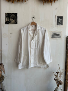 1960s Chopped Made in the USA White Chore Coat (L)