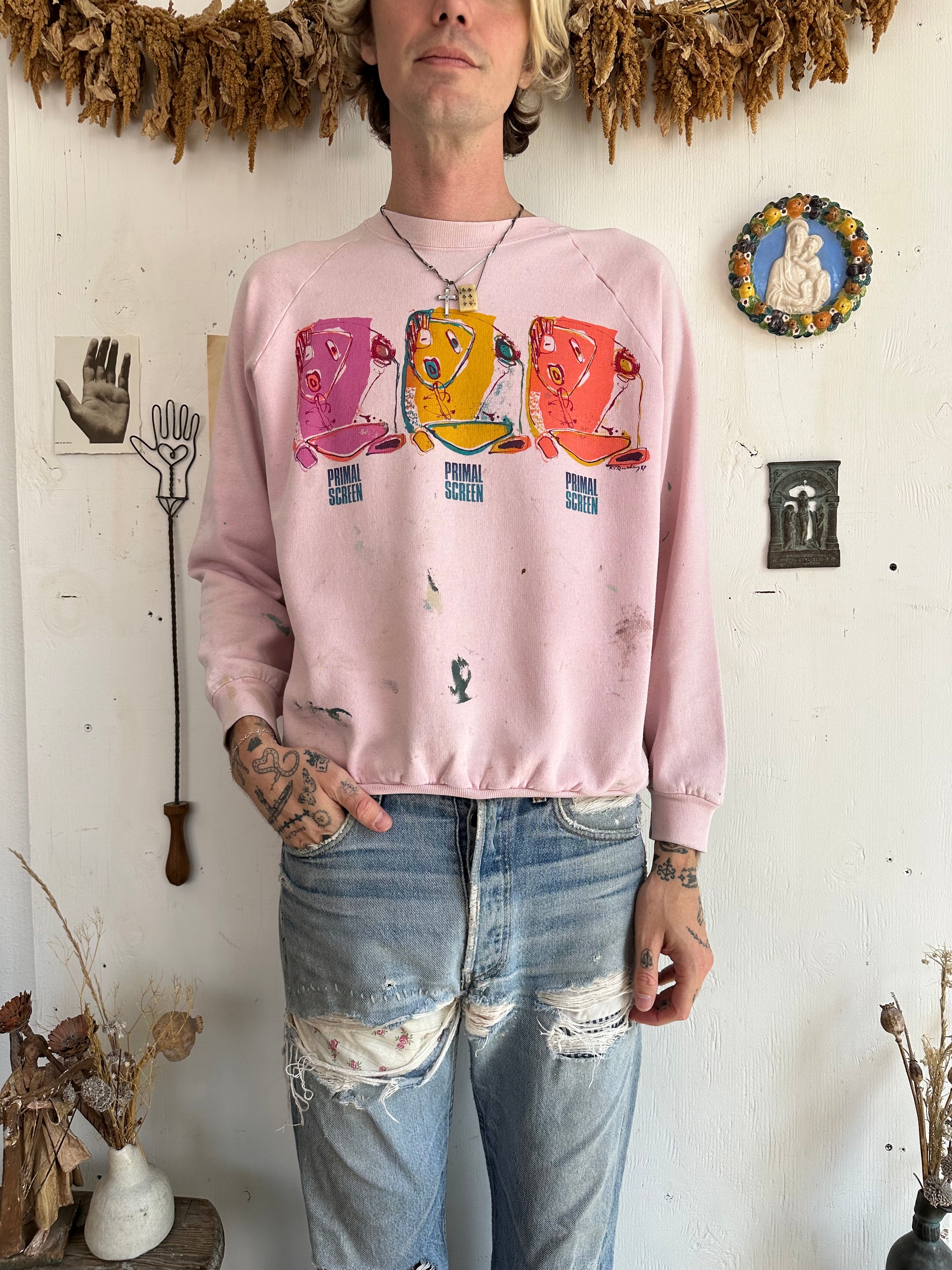 1990s Paint Stained Primal Screen Sweatshirt