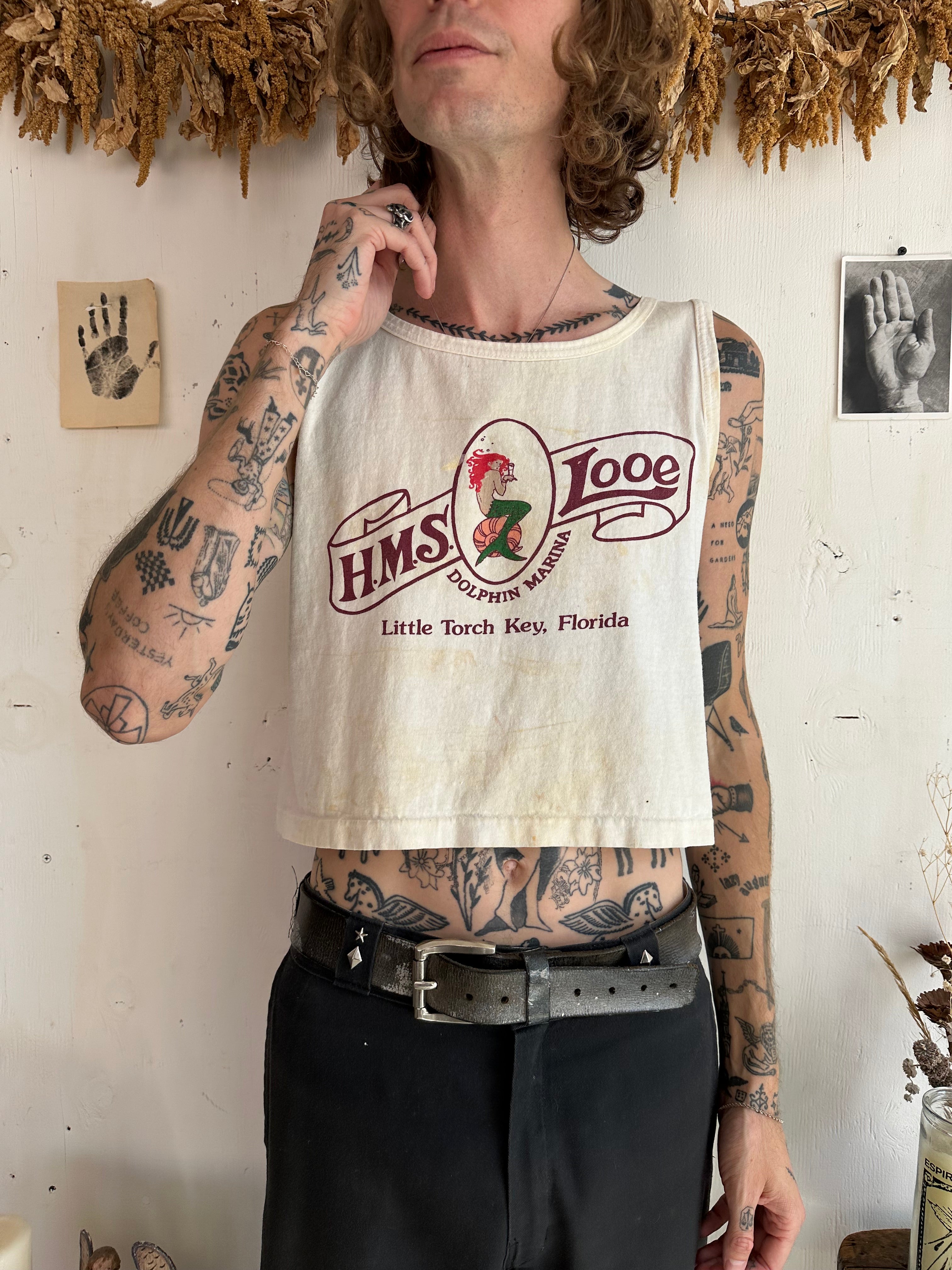 1990s Thrashed Mermaid Tank (Cropped M)