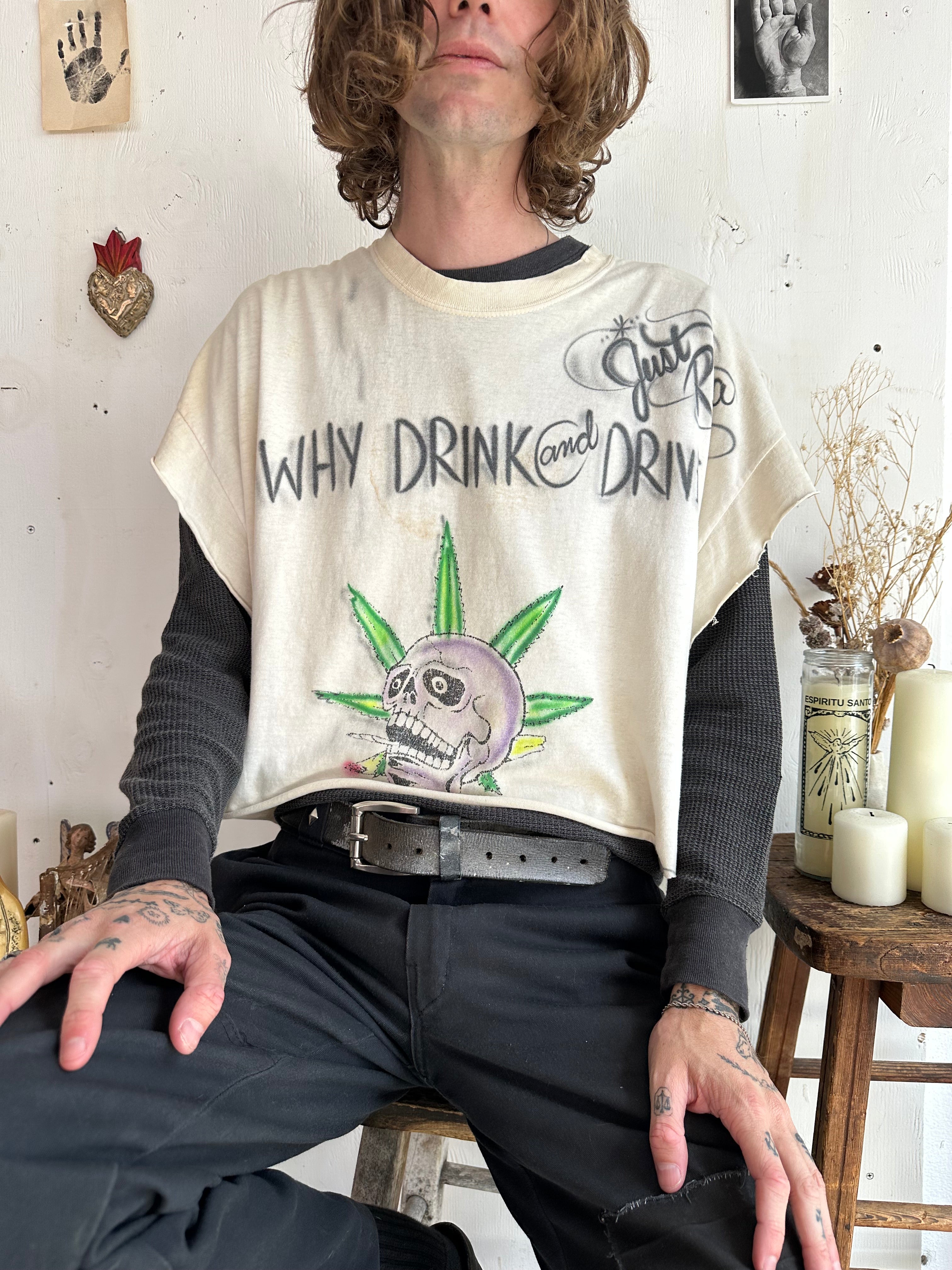 1990s Chopped Why Drink and Drive Muscle Tee (Cropped L/XL)