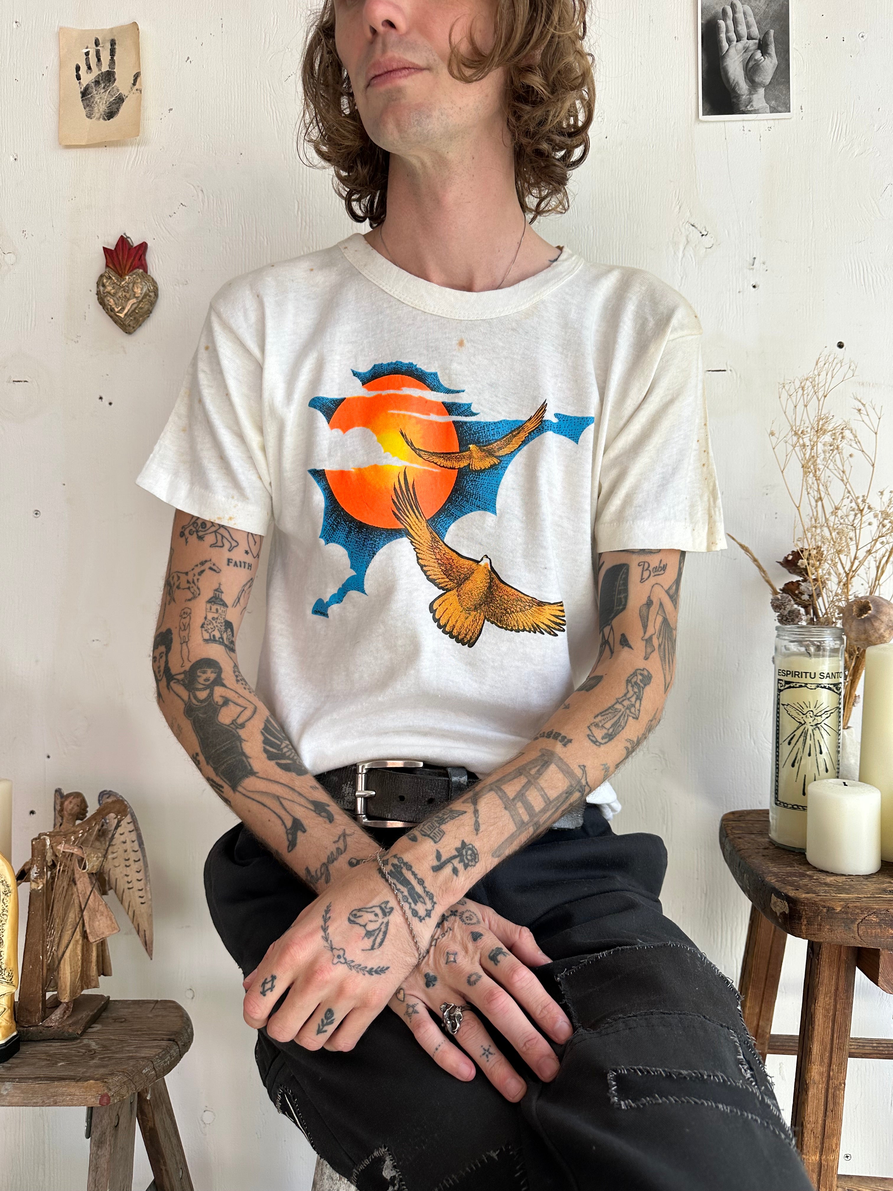 1970s Thrashed Birds Soaring Tee (M)