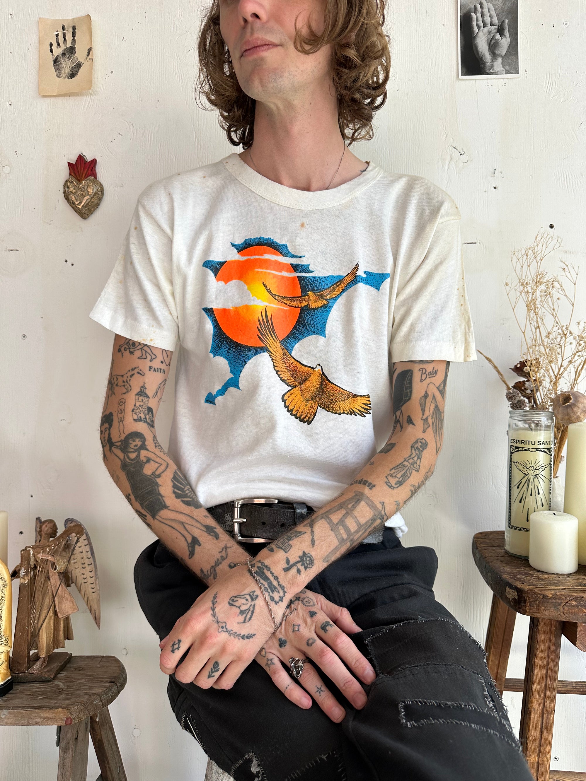 1970s Thrashed Birds Soaring Tee (M)