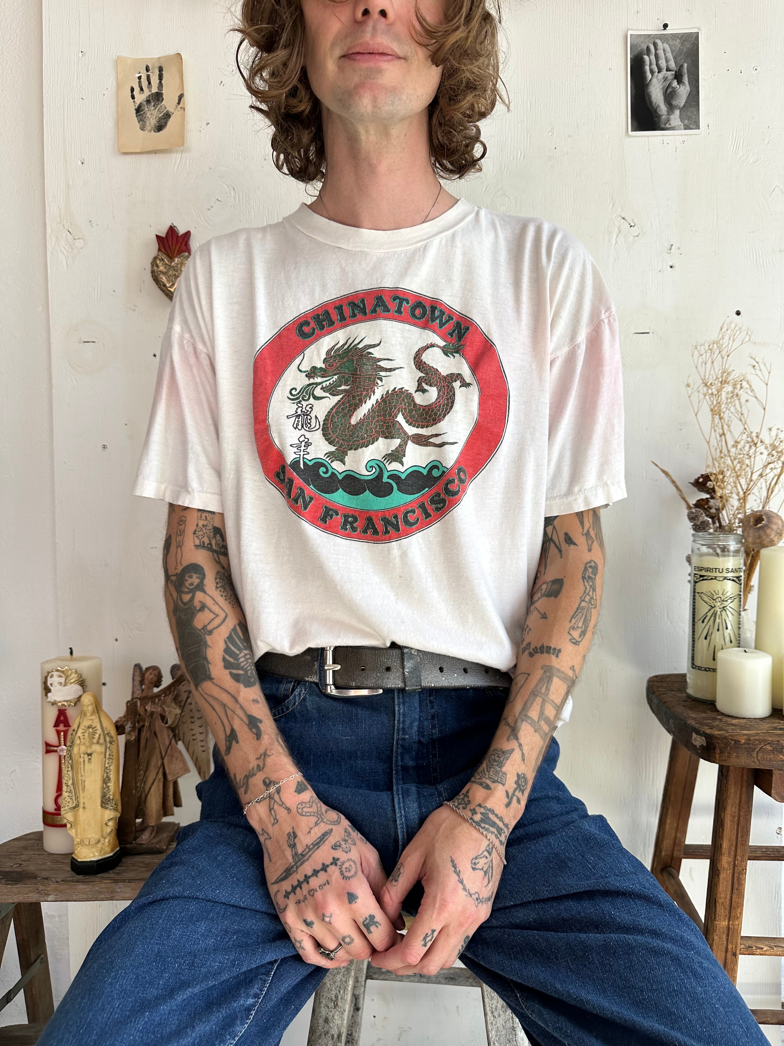 1980s Chinatown Dragon Tee (Boxy L/XL)