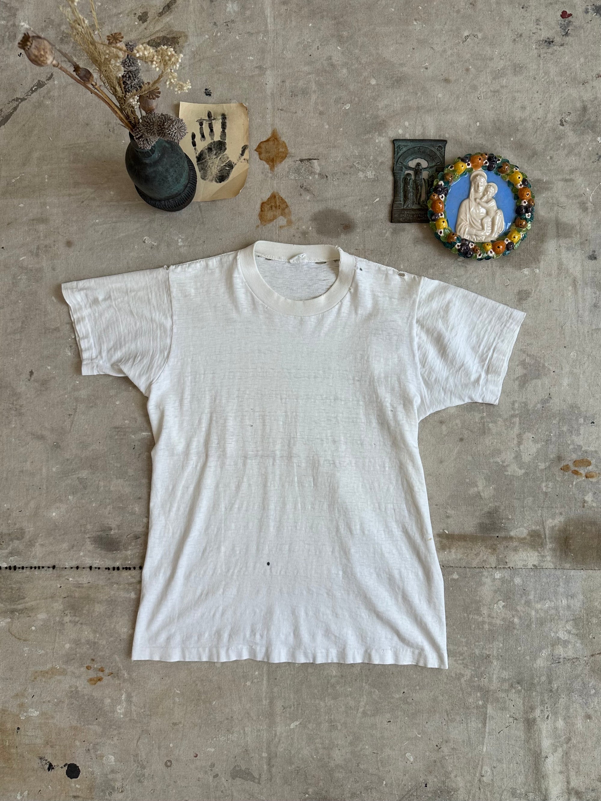 1970s Thrashed White Tee