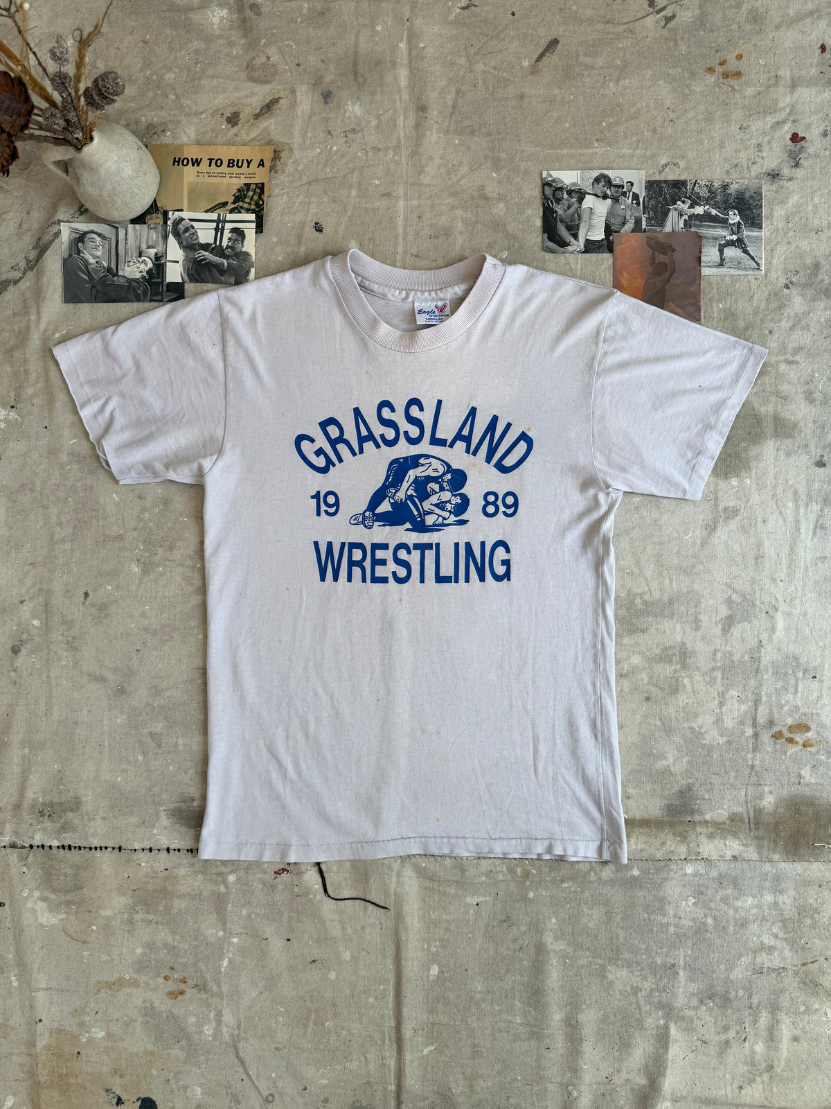 1989 Well Worn Grassland Wrestling Tee