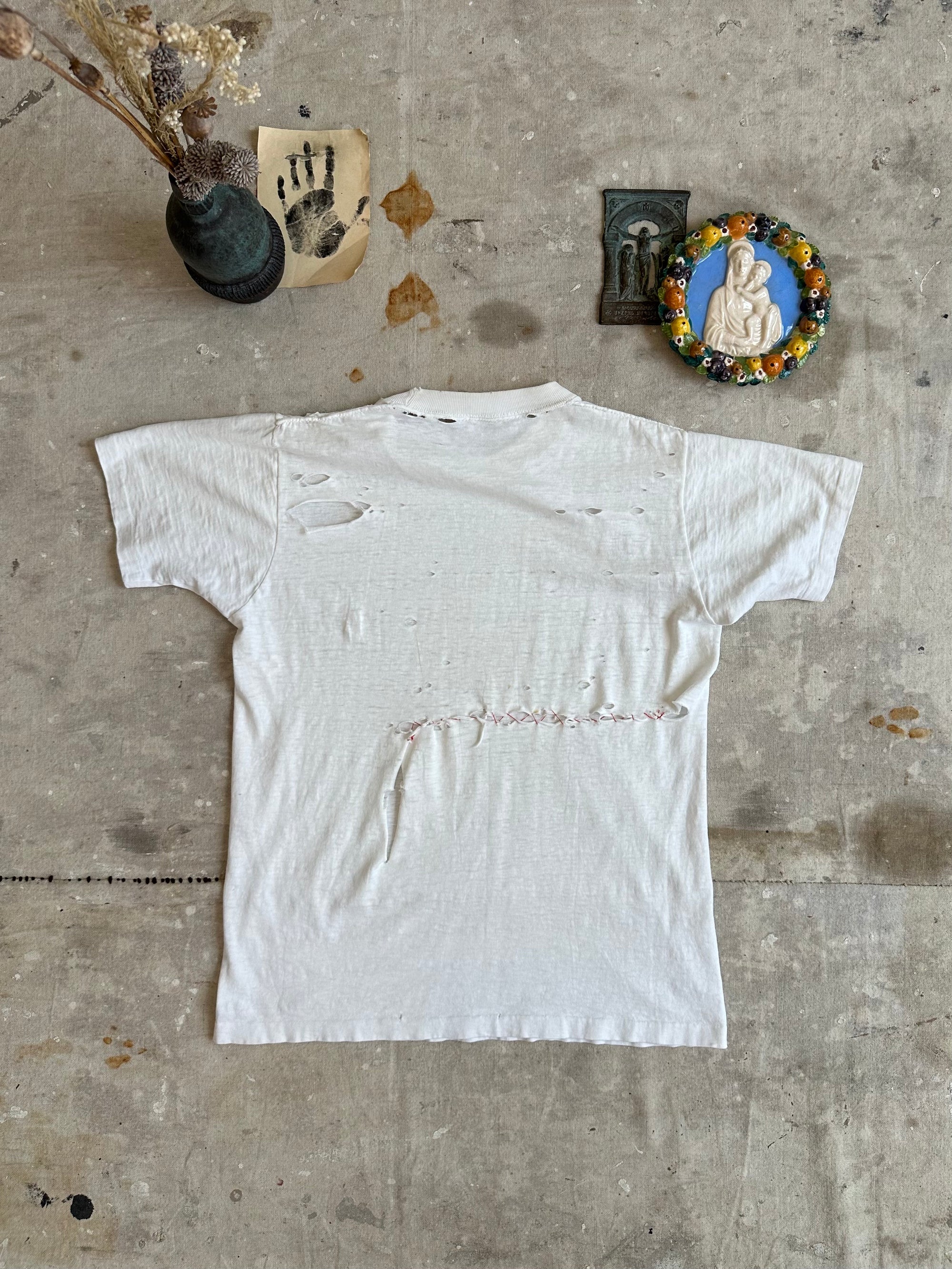 1970s Thrashed White Tee