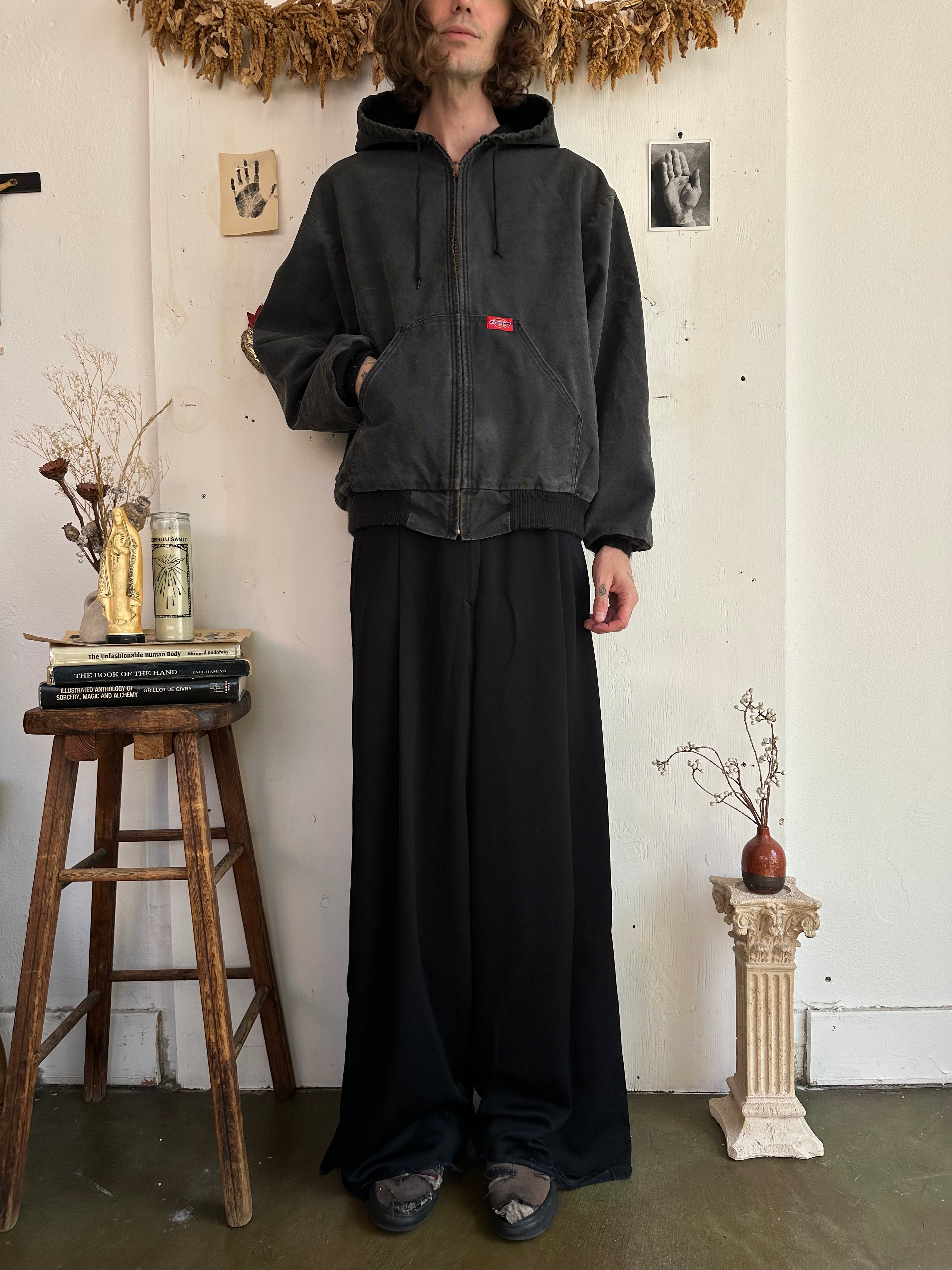 1990s Faded Dickies Hooded Work Jacket W/ Pins (Boxy XL)