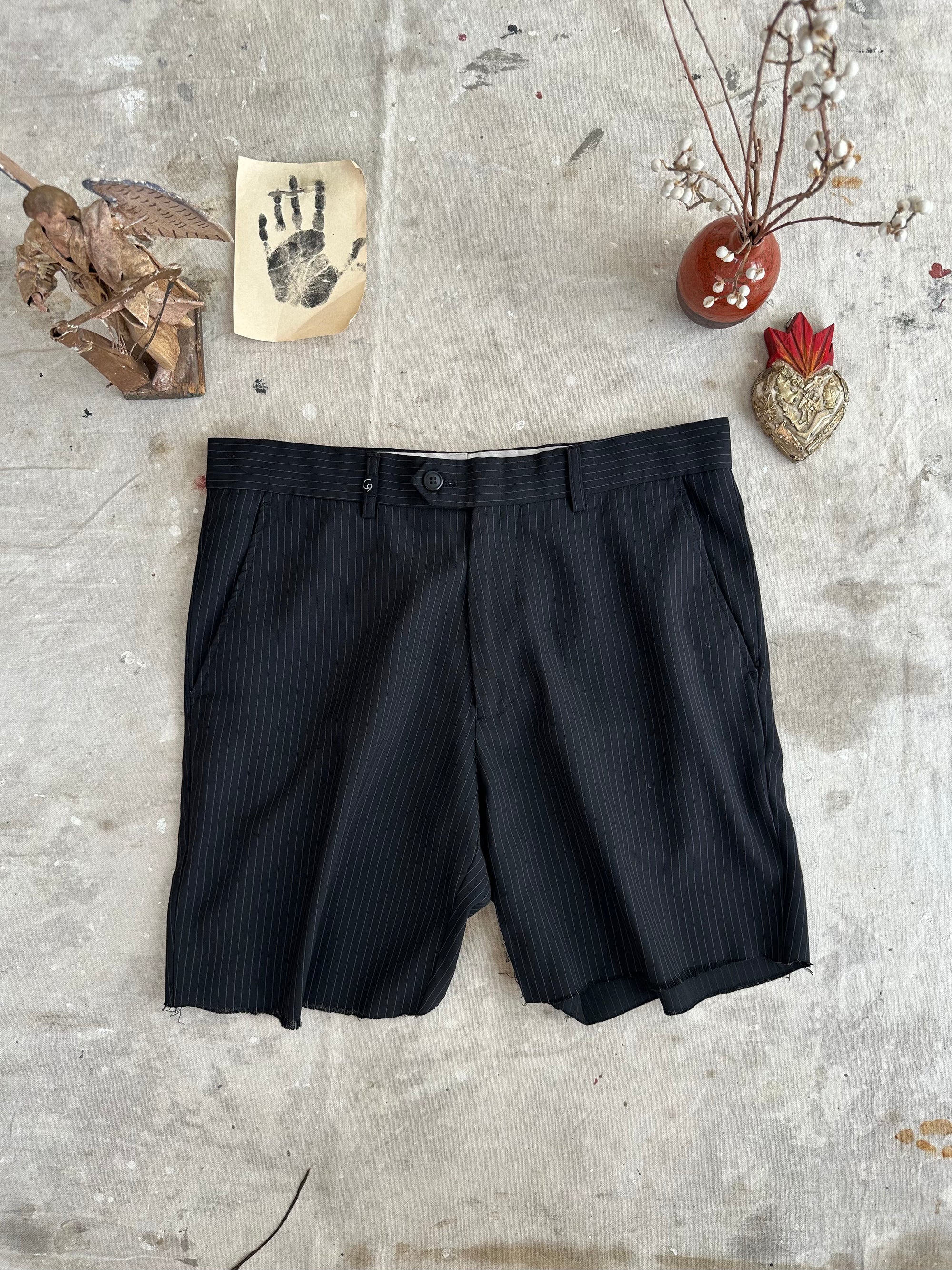 1990s Pinstripe Trouser Shorts