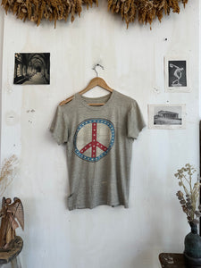 1960s/1970s Thrashed Peace Sign Tee (M)